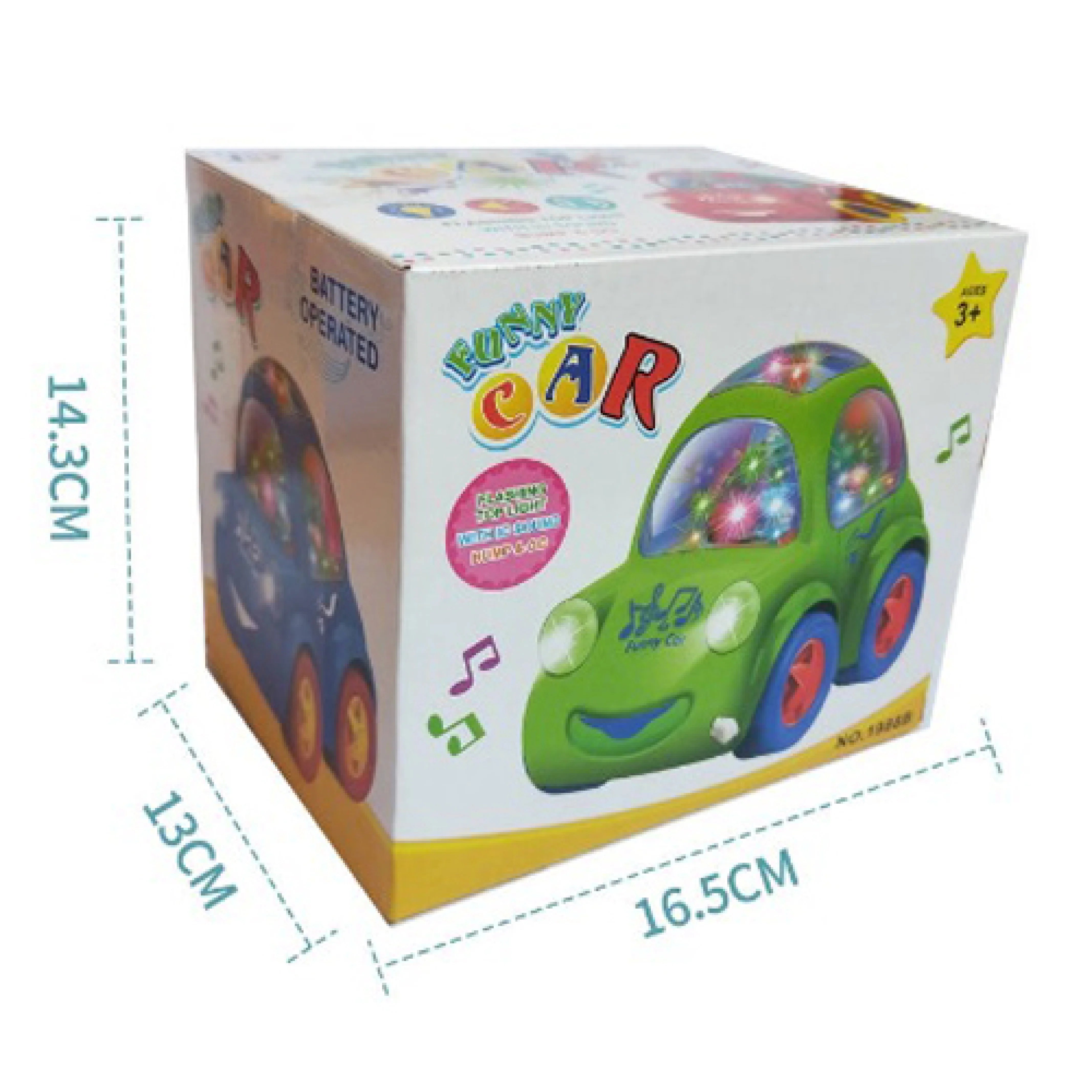 Bump and Go Funny Car - Interactive Toy with Music and Flashing Lights