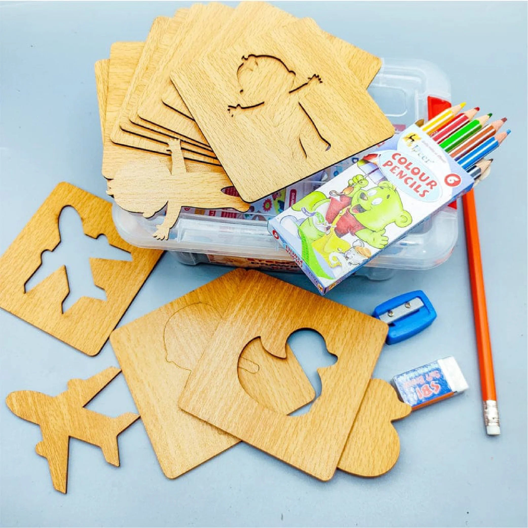 Capital and Small ABC Wooden Drawing Stencils Set