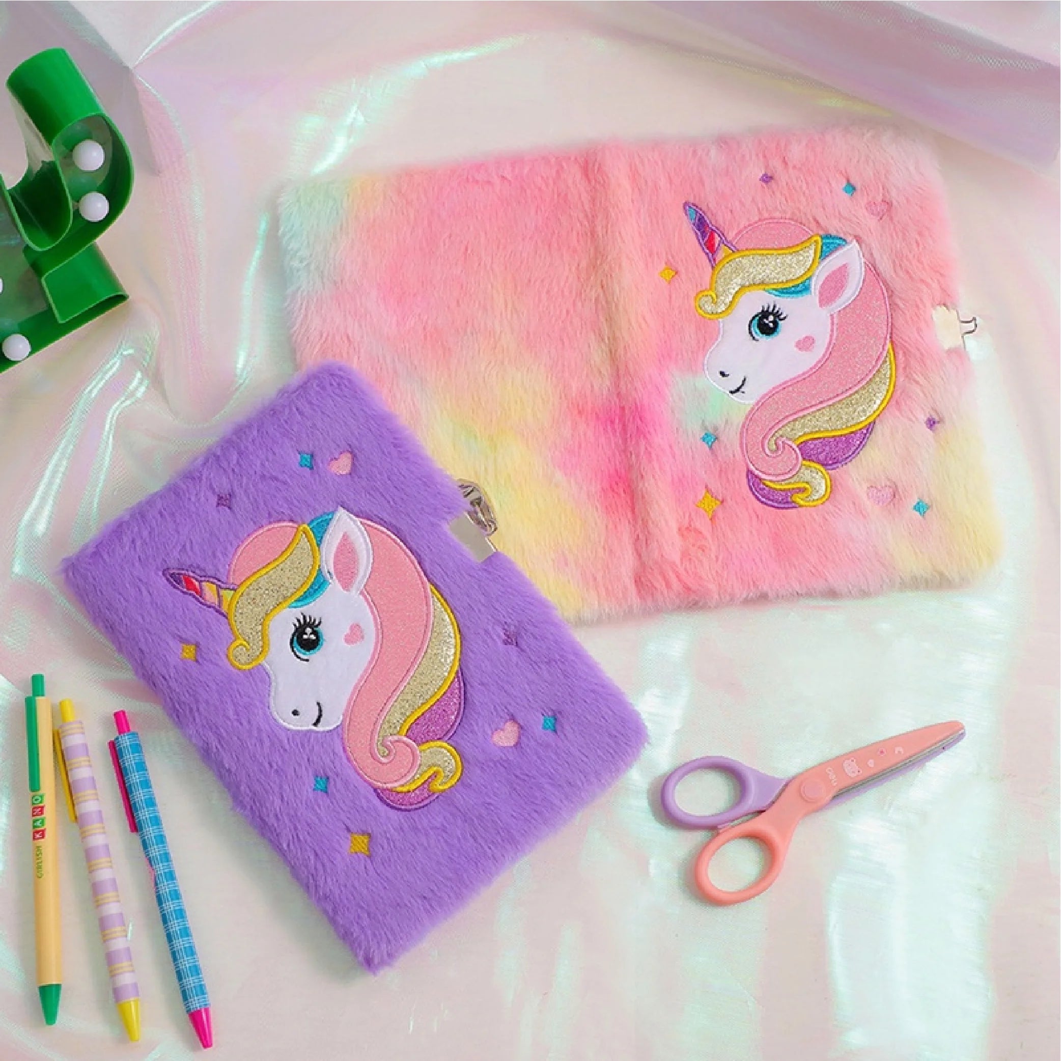 Claire's Furry UNICORN Plush Diary