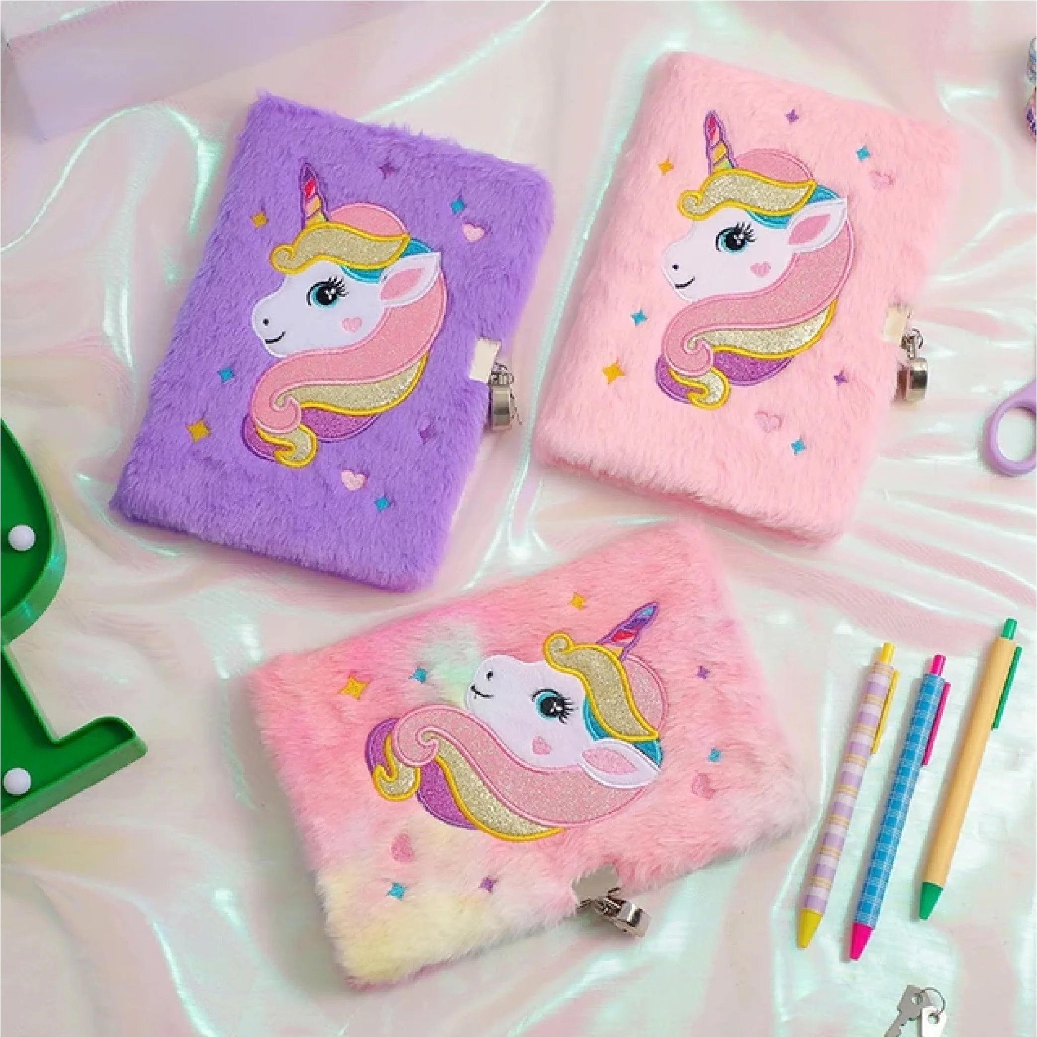 Claire's Furry UNICORN Plush Diary