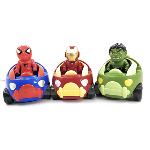 Avenger Ironman, Spiderman & Hulk Moving Head Friction Car