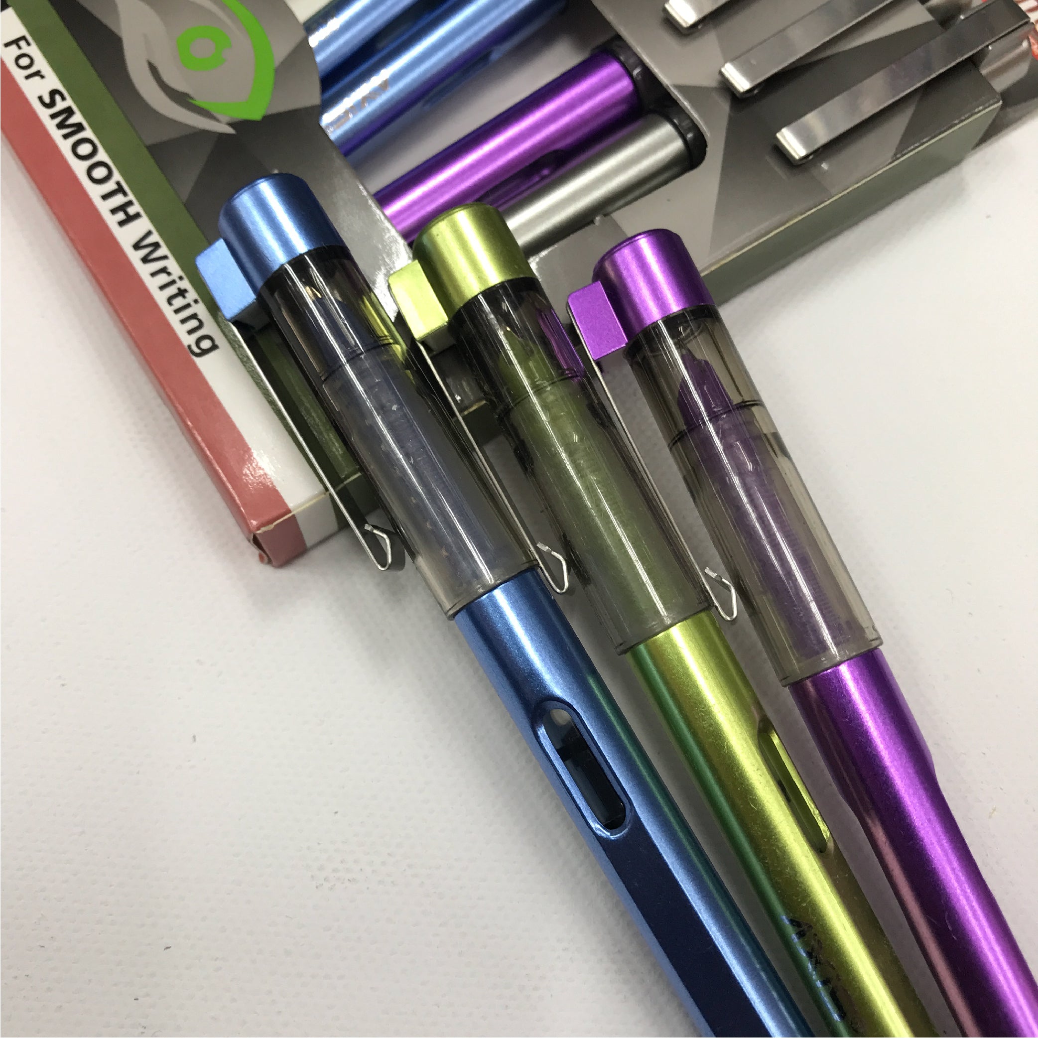 Axis Vision Fountain Pens - 10 Pack, Smooth Writing with Dual Ink System (0.7mm)