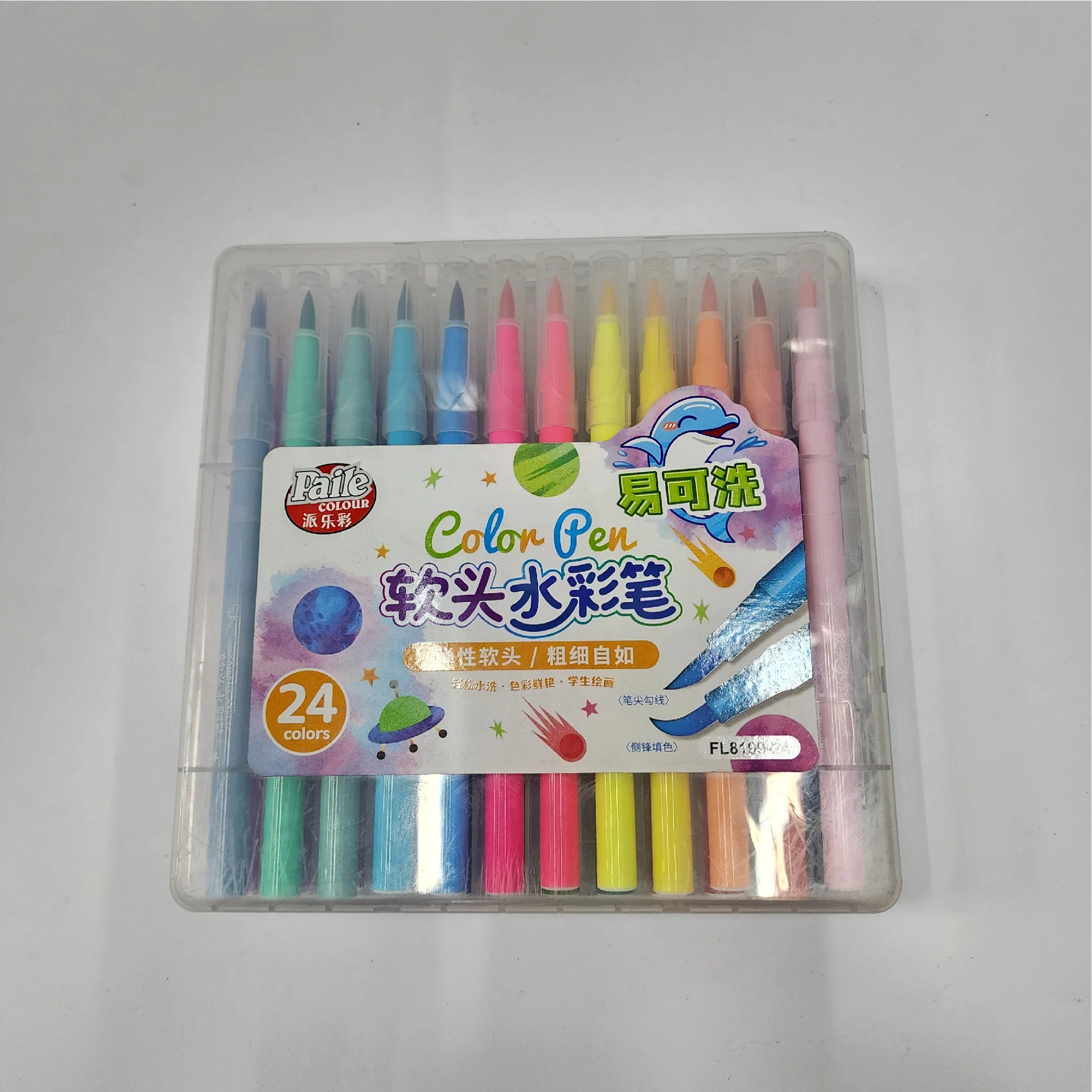 Colour Pen with Transparent Cap 24-Piece Set
