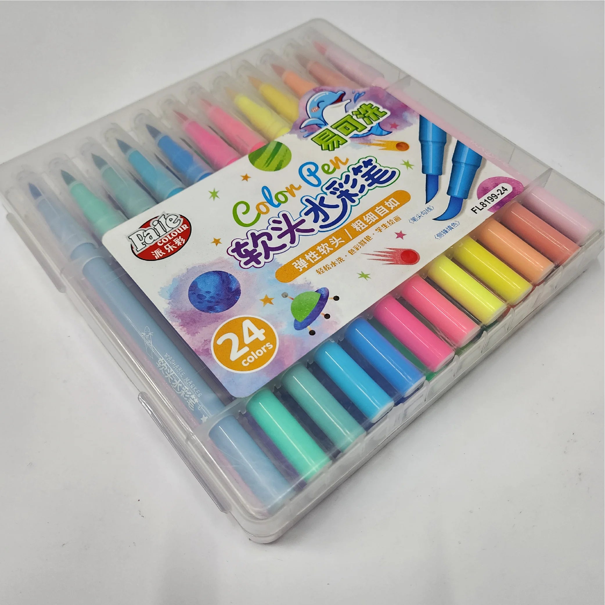 Colour Pen with Transparent Cap 24-Piece Set