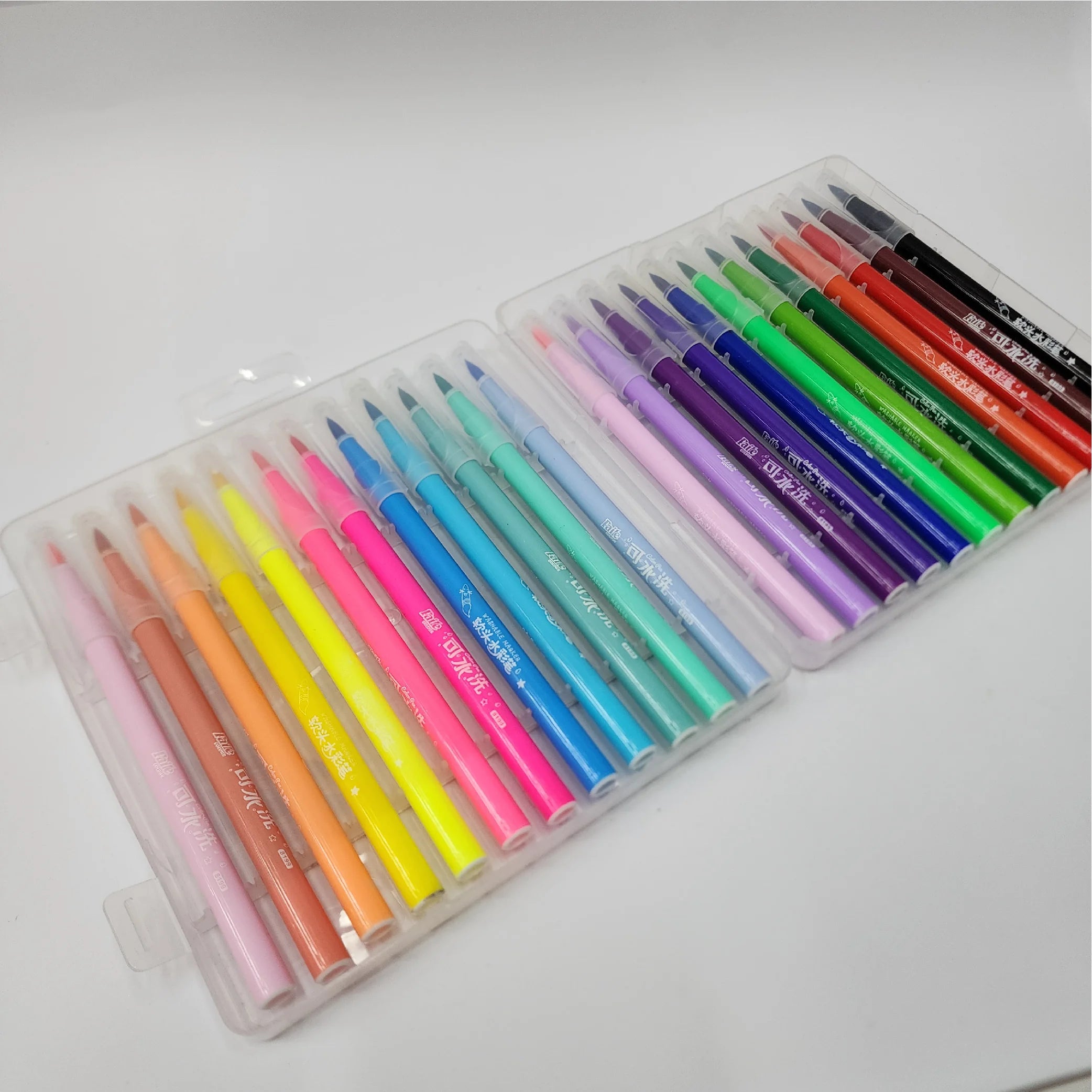 Colour Pen with Transparent Cap 24-Piece Set