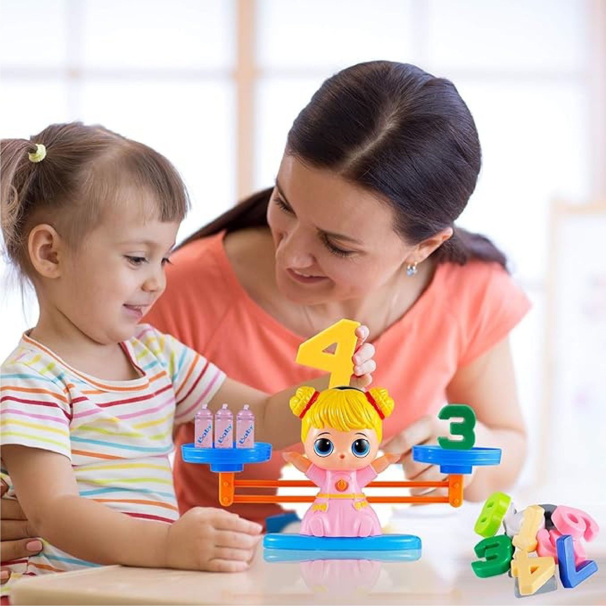 Counting Milk Bottle Balancing Game for Kids