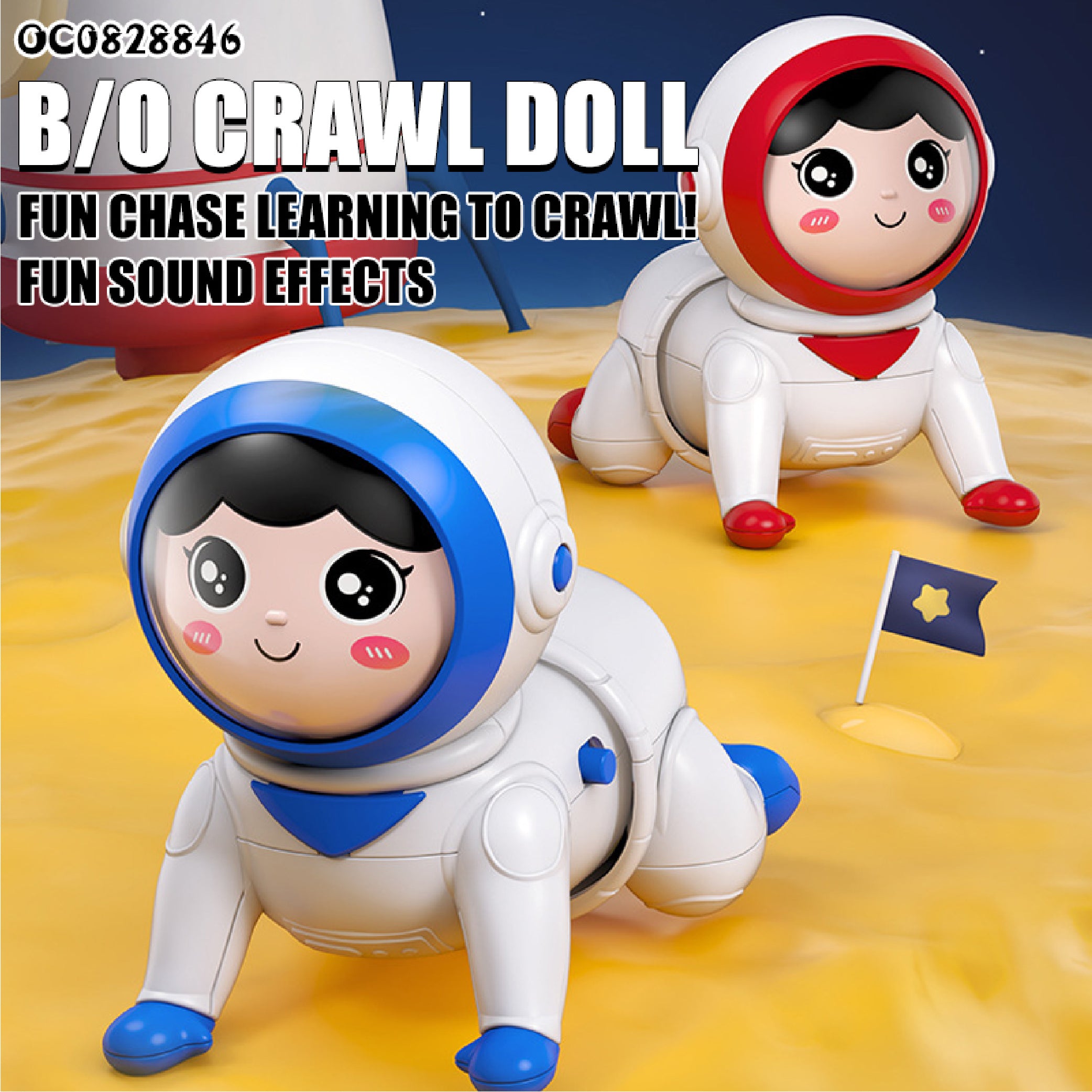 Interactive Crawling Doll Toy For Kids  With Sound Effects