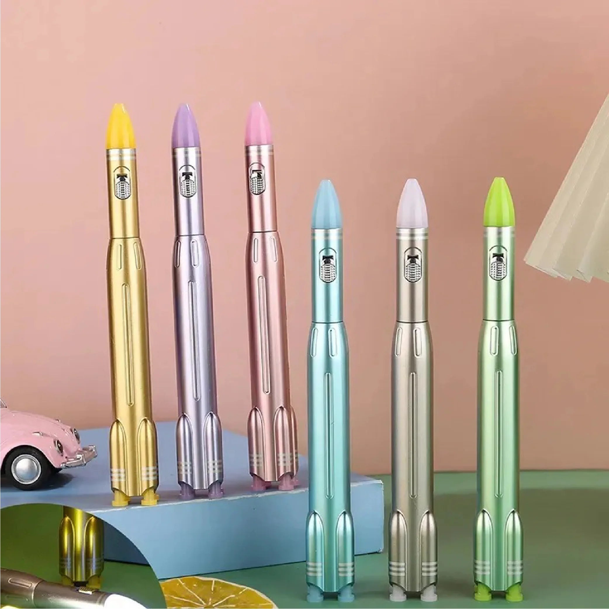 Creative Luminous Rocket Missile Shaped Pen with Lamp