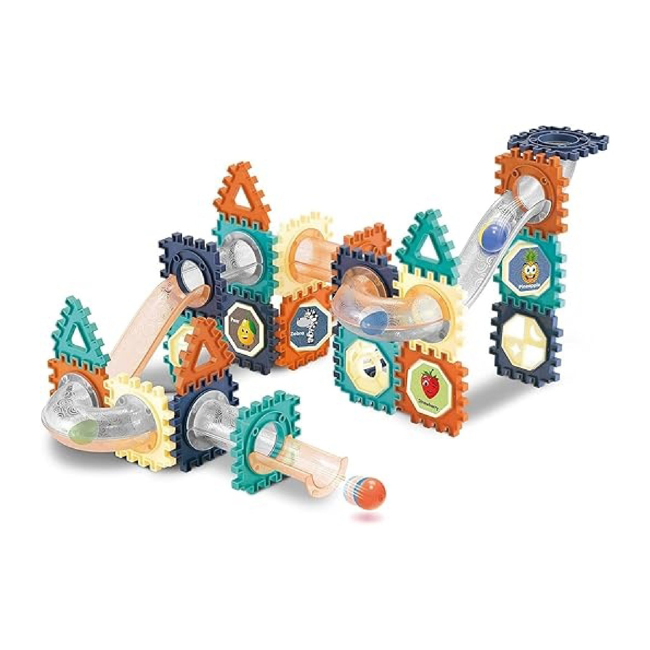 Creative Marble Run Blocks - 66 Piece STEM Building Set for Kids