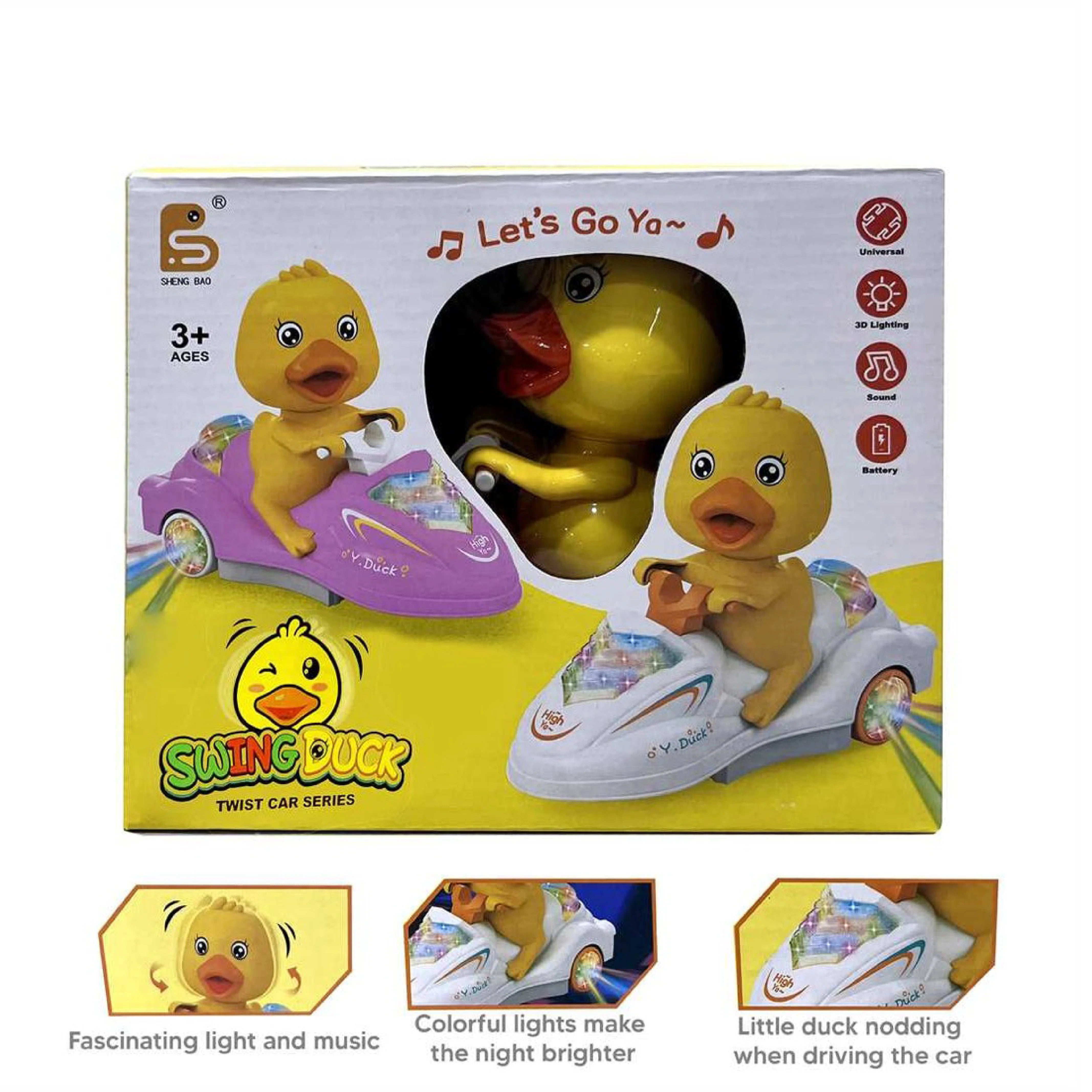 Cute Duck Ship Toy with Nodding Head and Flashing Lights