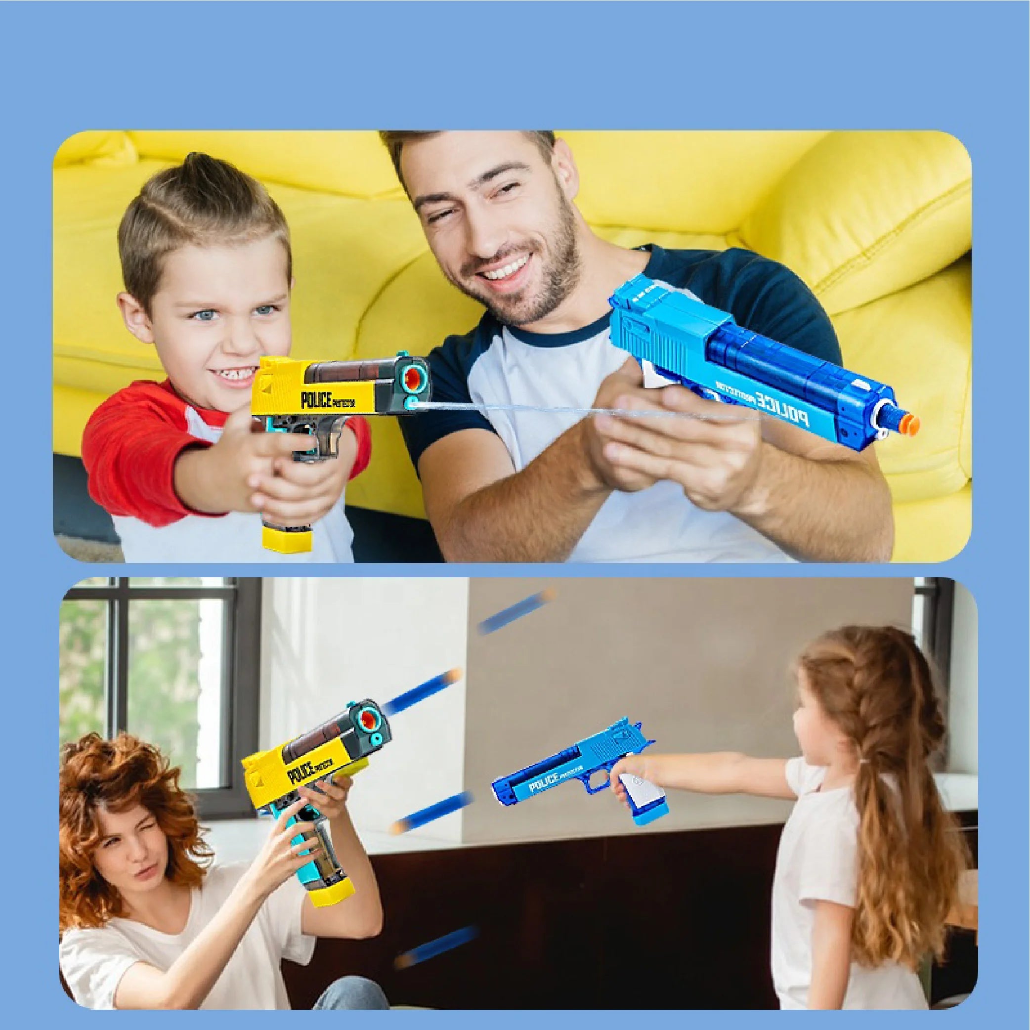 Cutie Soldier Police Blaster Toy – Dual Function Soft Shooting Fun!