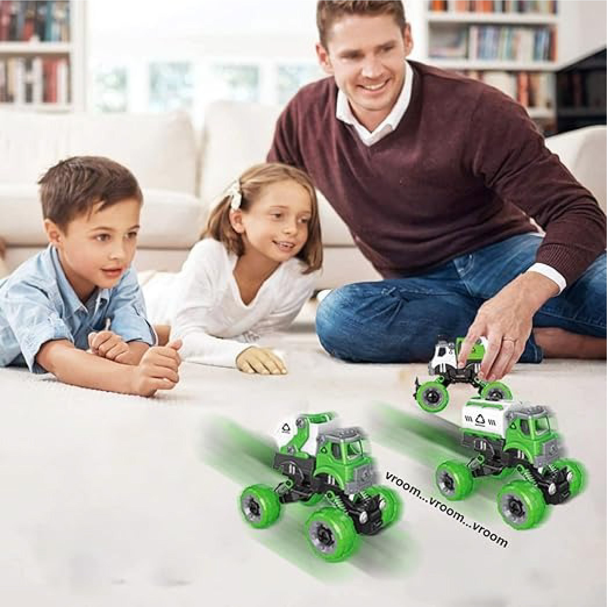 DIY Assembly Garbage Truck Toy with Safe Electric Drill and Tools – STEM Learning Toy for Kids