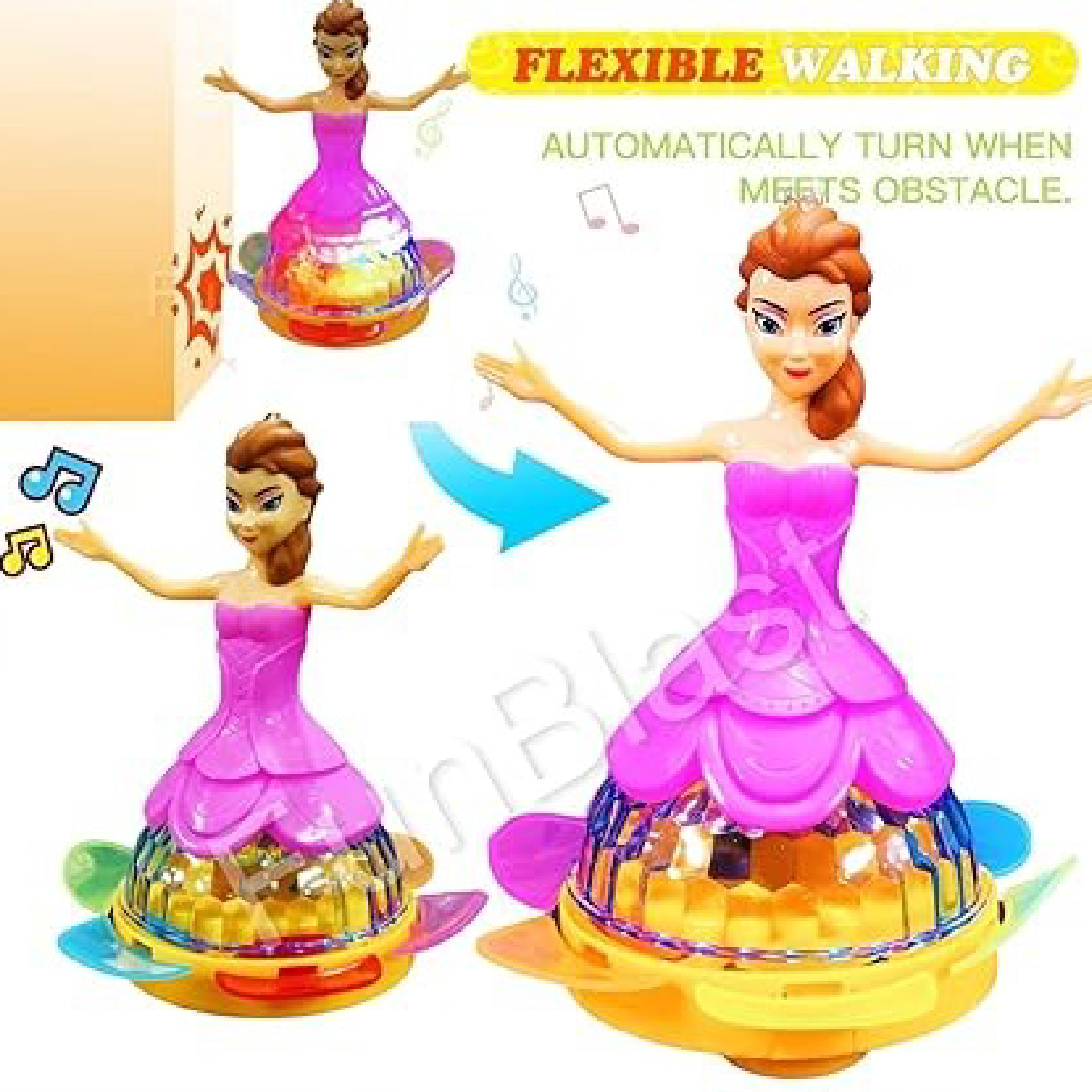 Princess Dancing Doll with 3D Lights & Sound - Musical Toy for Girls