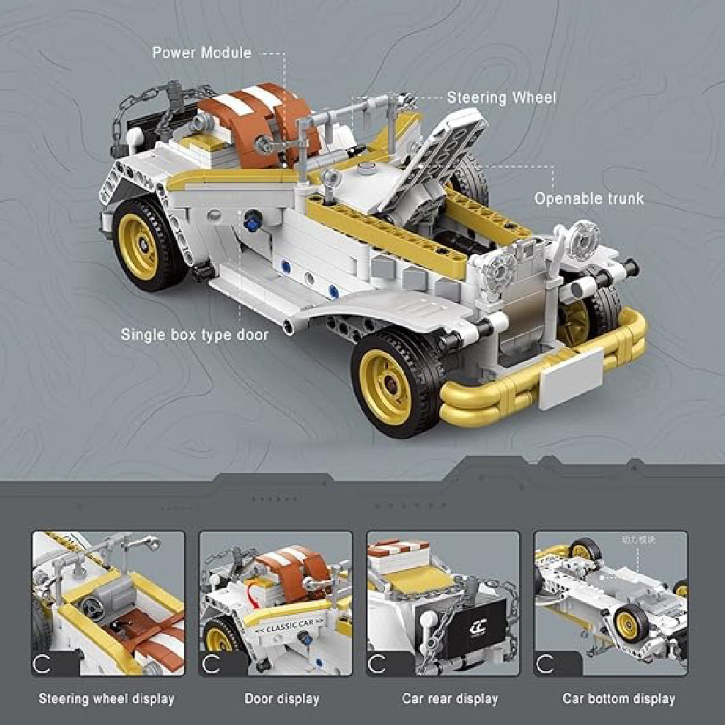 Decool Motor LEGO Set – Old School Street Car Collection with Fire Truck, Limousine, and Police Car