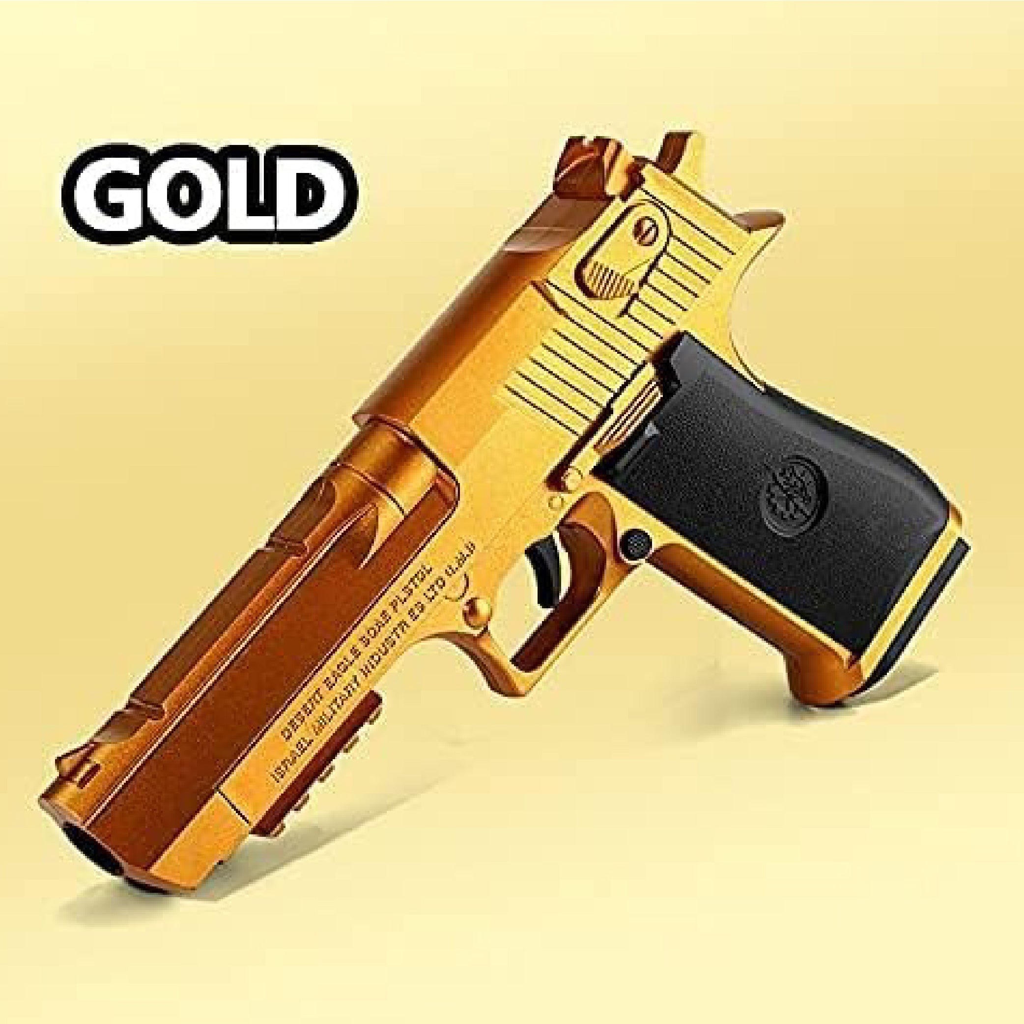 Desert Eagle Gold Toy Gun – Realistic Foam Dart Blaster with Silencer and Magazine