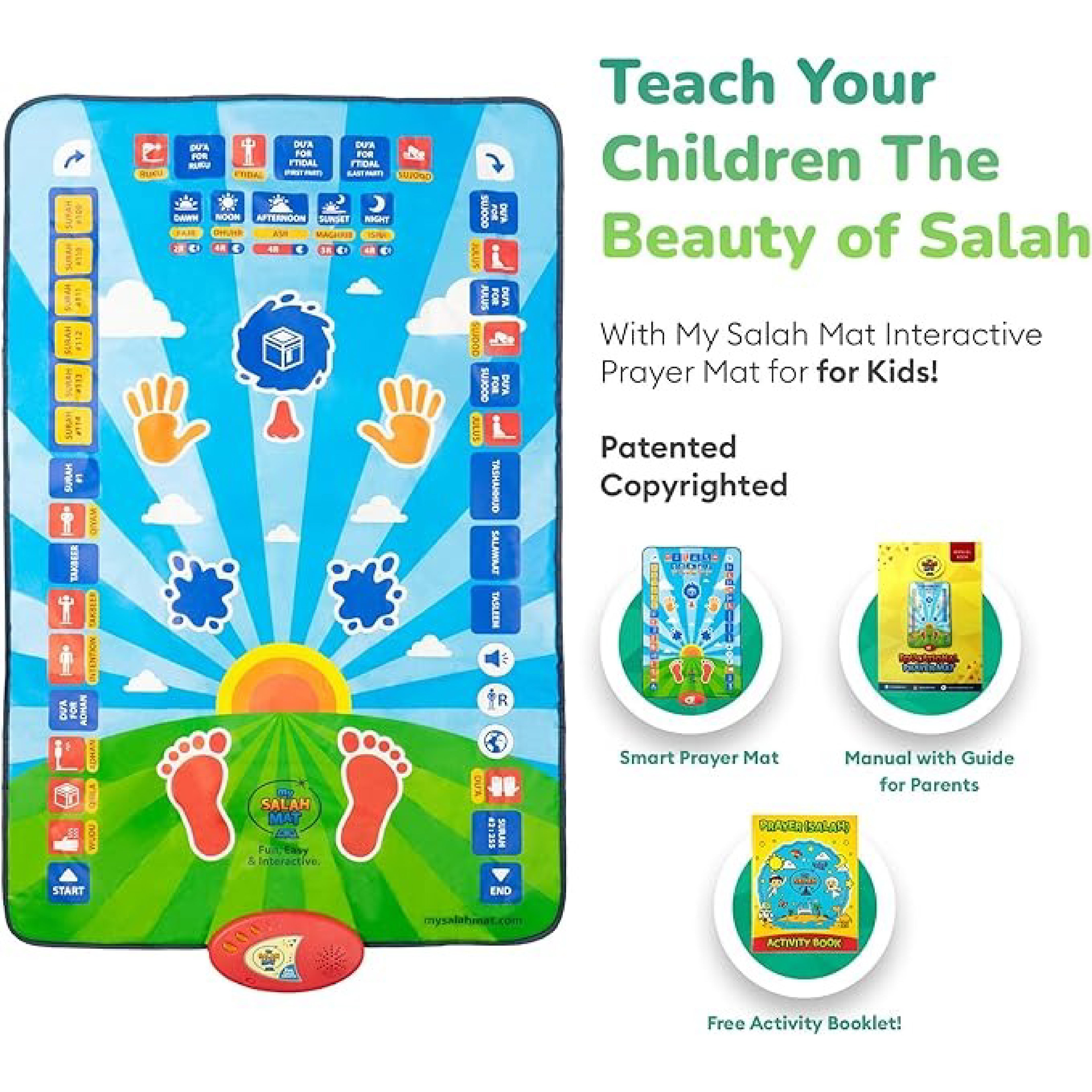 Digital Educational Prayer Mat GS 20932B: Interactive Salah Rug