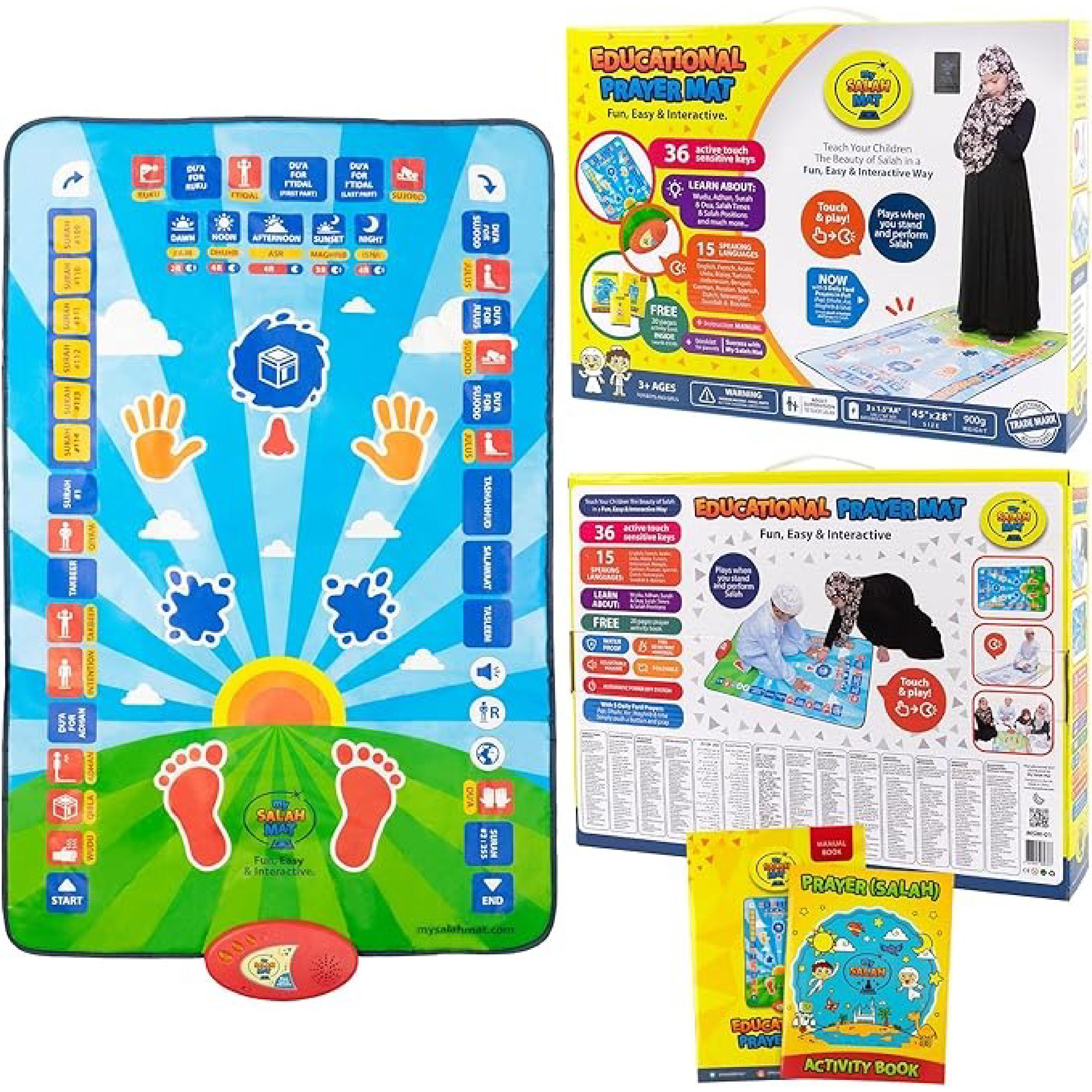 Digital Educational Prayer Mat GS 20932B: Interactive Salah Rug