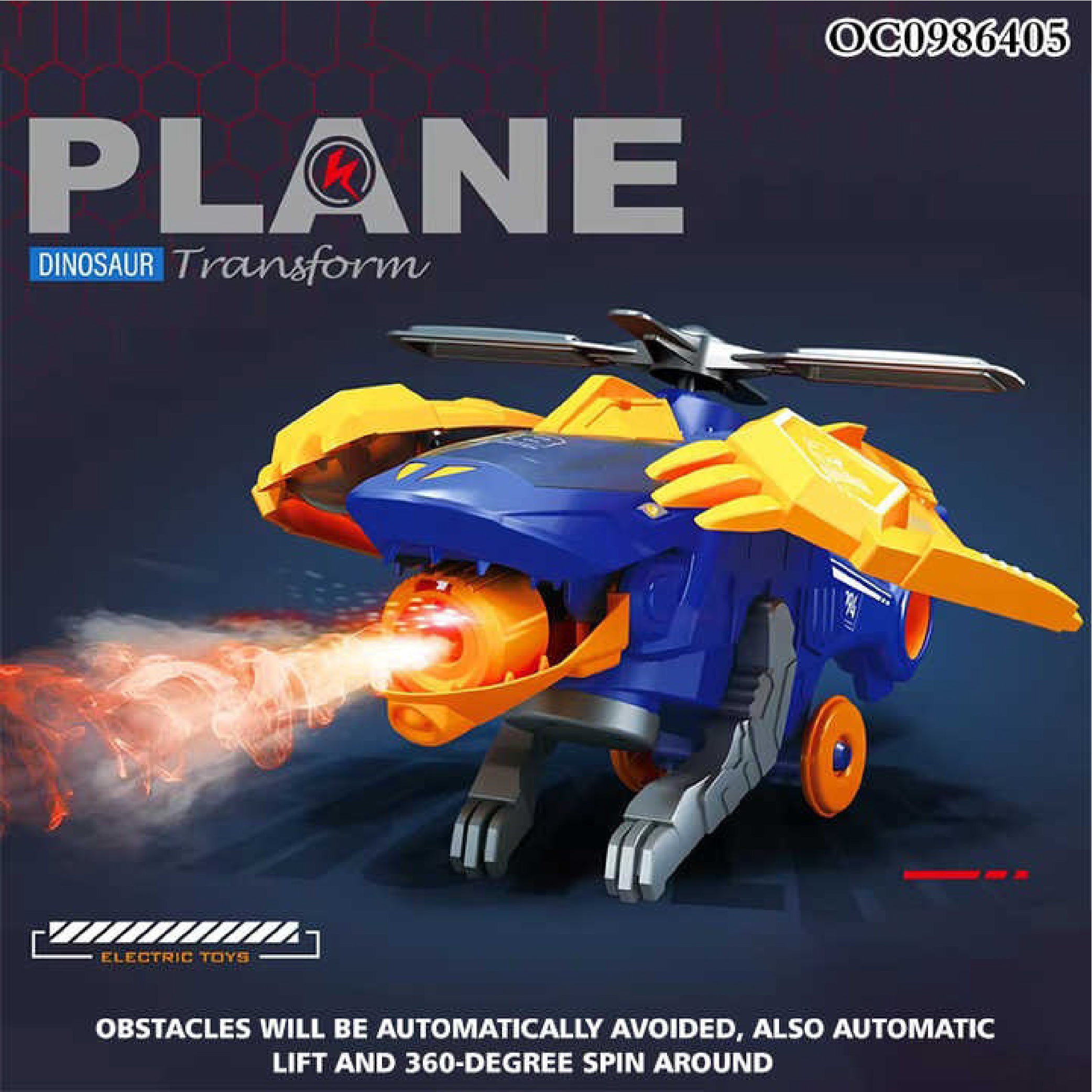 Dinosaur Fighter Transforming Plane - 2-in-1 Dinosaur & Airplane Toy with Lights and Sound