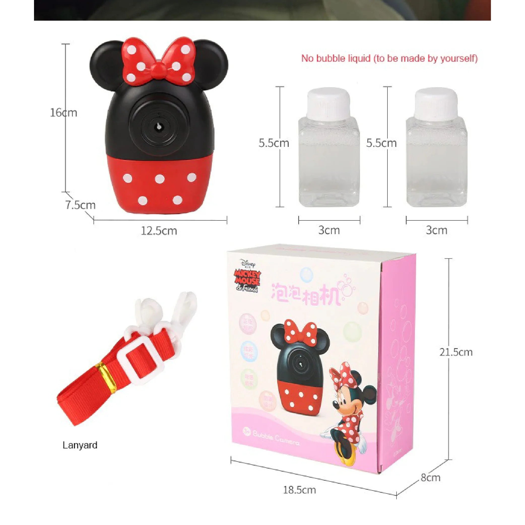 Disney Mickey Mouse Minnie Automatic Bubble Blowing Machine with Music & Lights