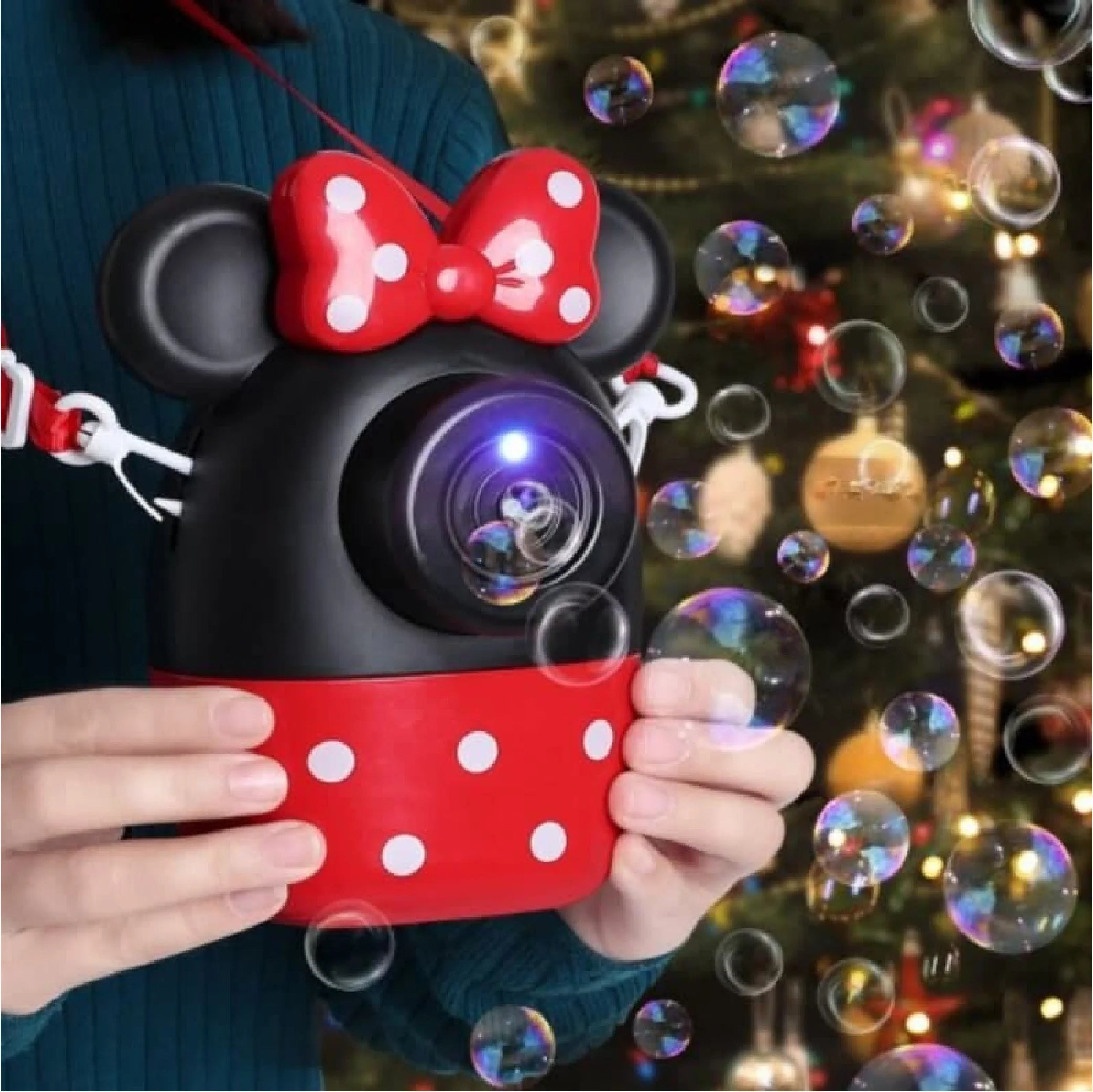 Disney Mickey Mouse Minnie Automatic Bubble Blowing Machine with Music & Lights