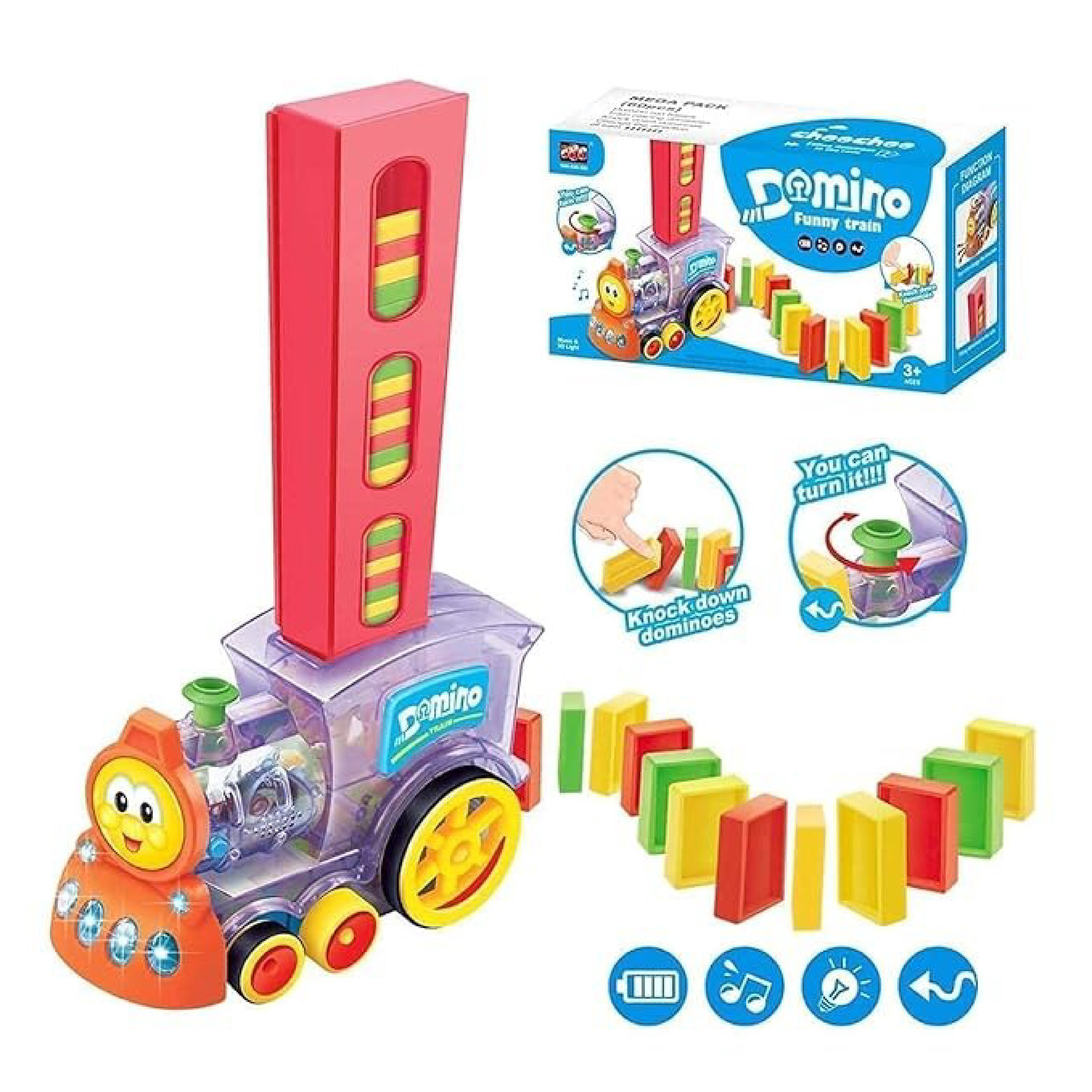 Domino Train 918 – Automatic Domino Laying Set with Sound & Light