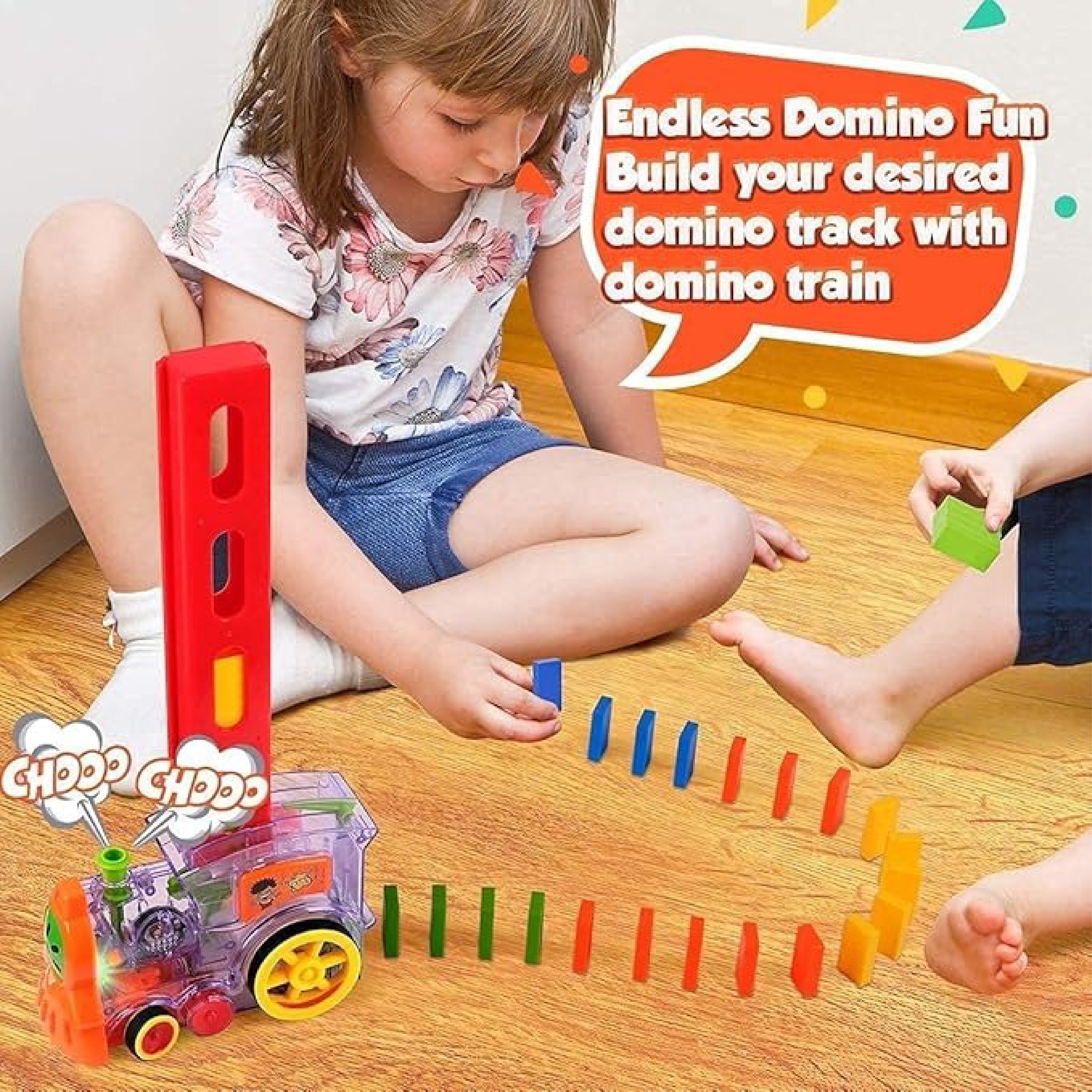 Domino Train 918 – Automatic Domino Laying Set with Sound & Light