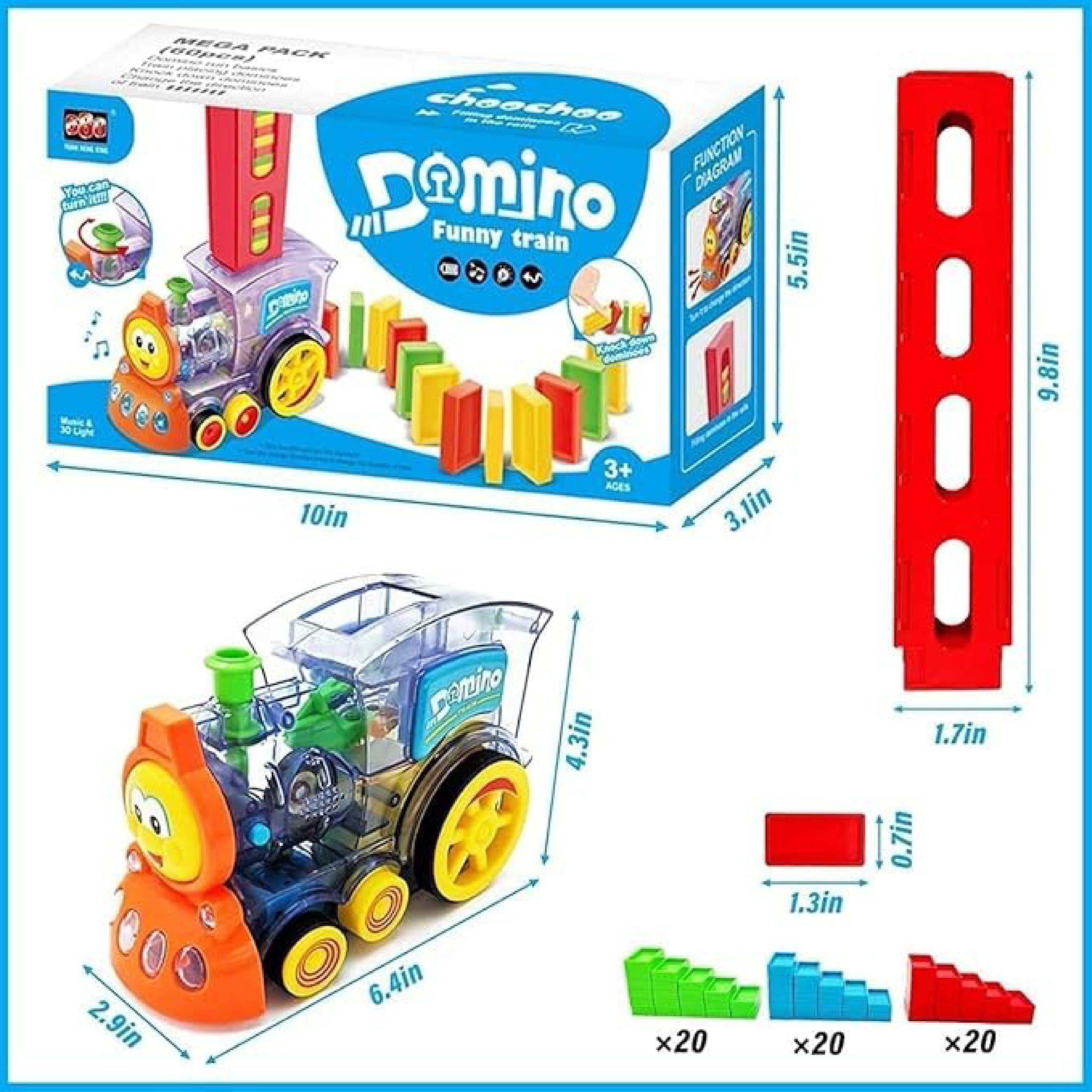 Domino Train 918 – Automatic Domino Laying Set with Sound & Light