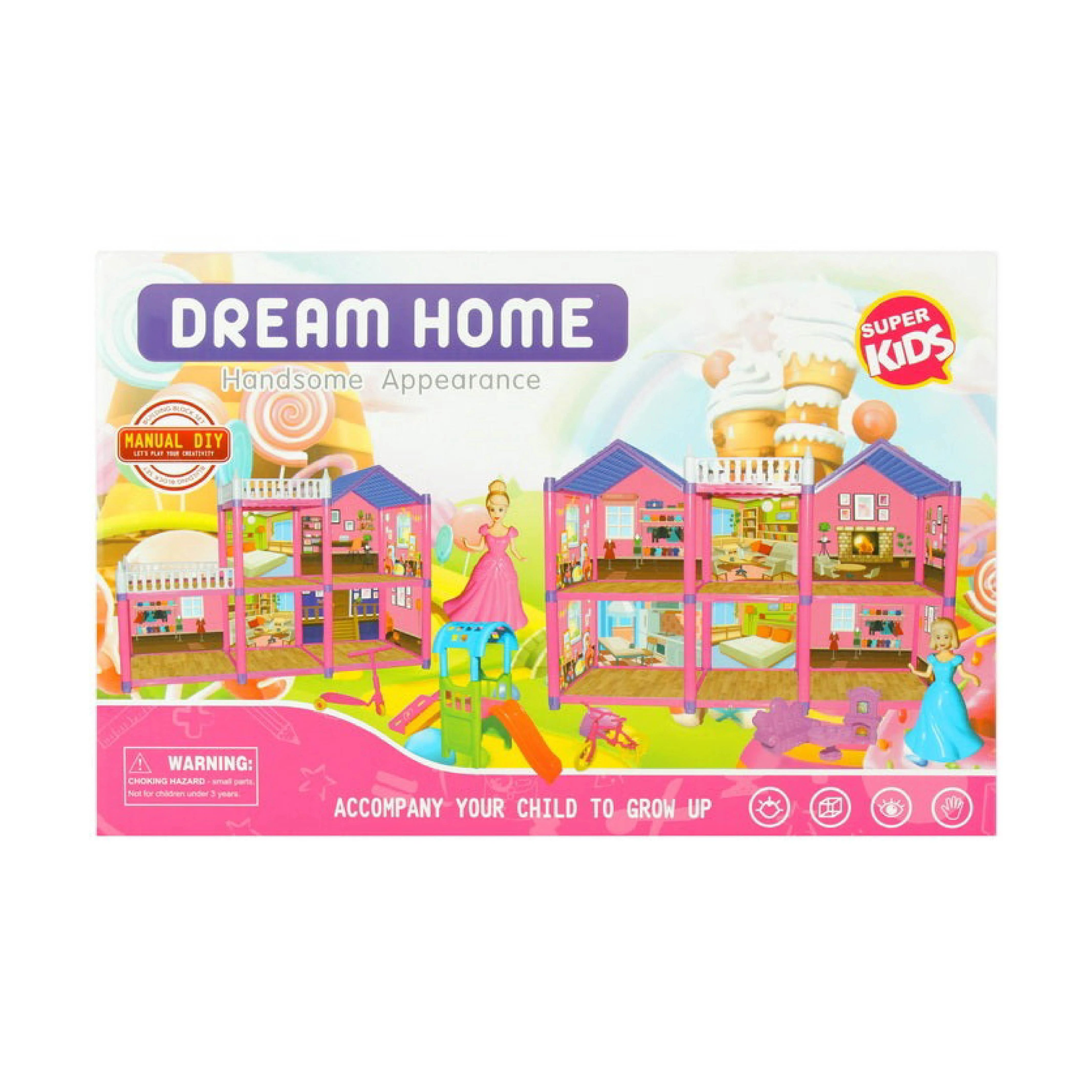 Dream Home Villa Building Blocks Set - Doll House Playset for Kids