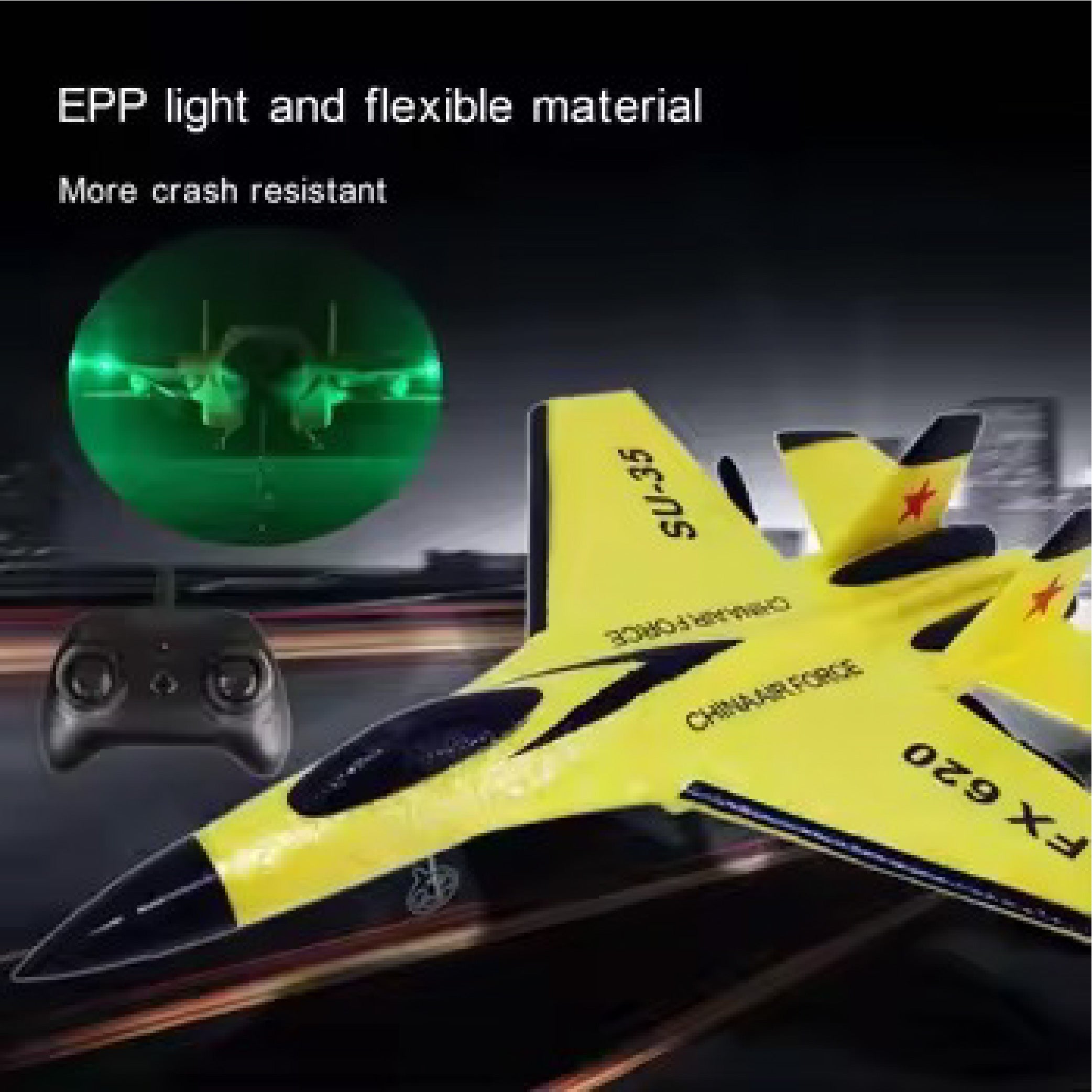 EPP RC Plane with 720P Camera and LED Lights - Durable Remote Control Airplane