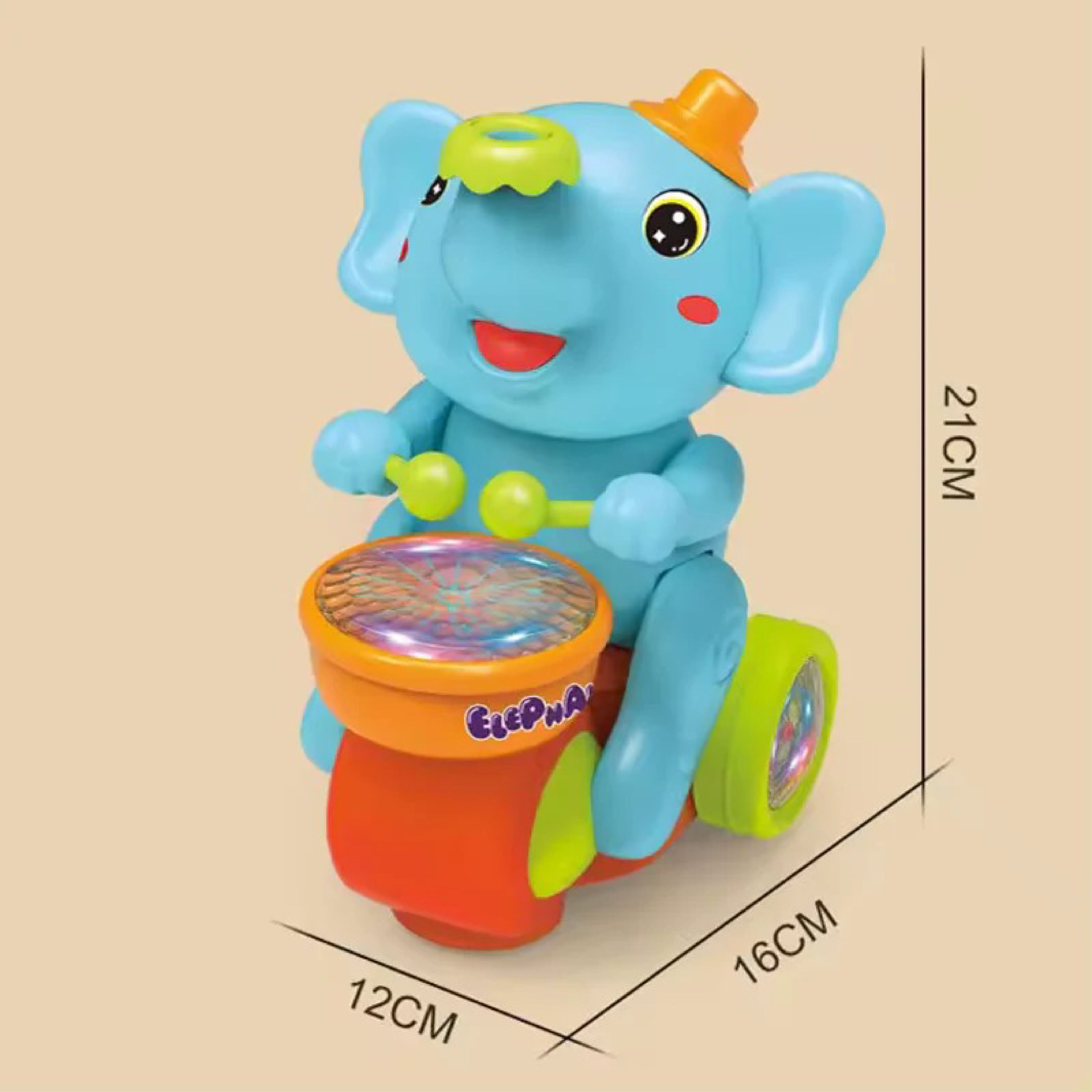 Melo Elephant Battery-Operated Musical Toy with Lights and Sounds – Interactive Elephant for Babies