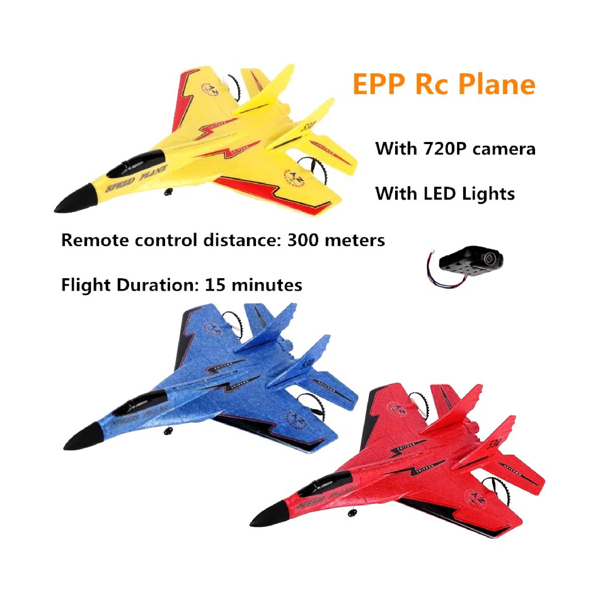 EPP RC Plane with 720P Camera and LED Lights - Durable Remote Control Airplane