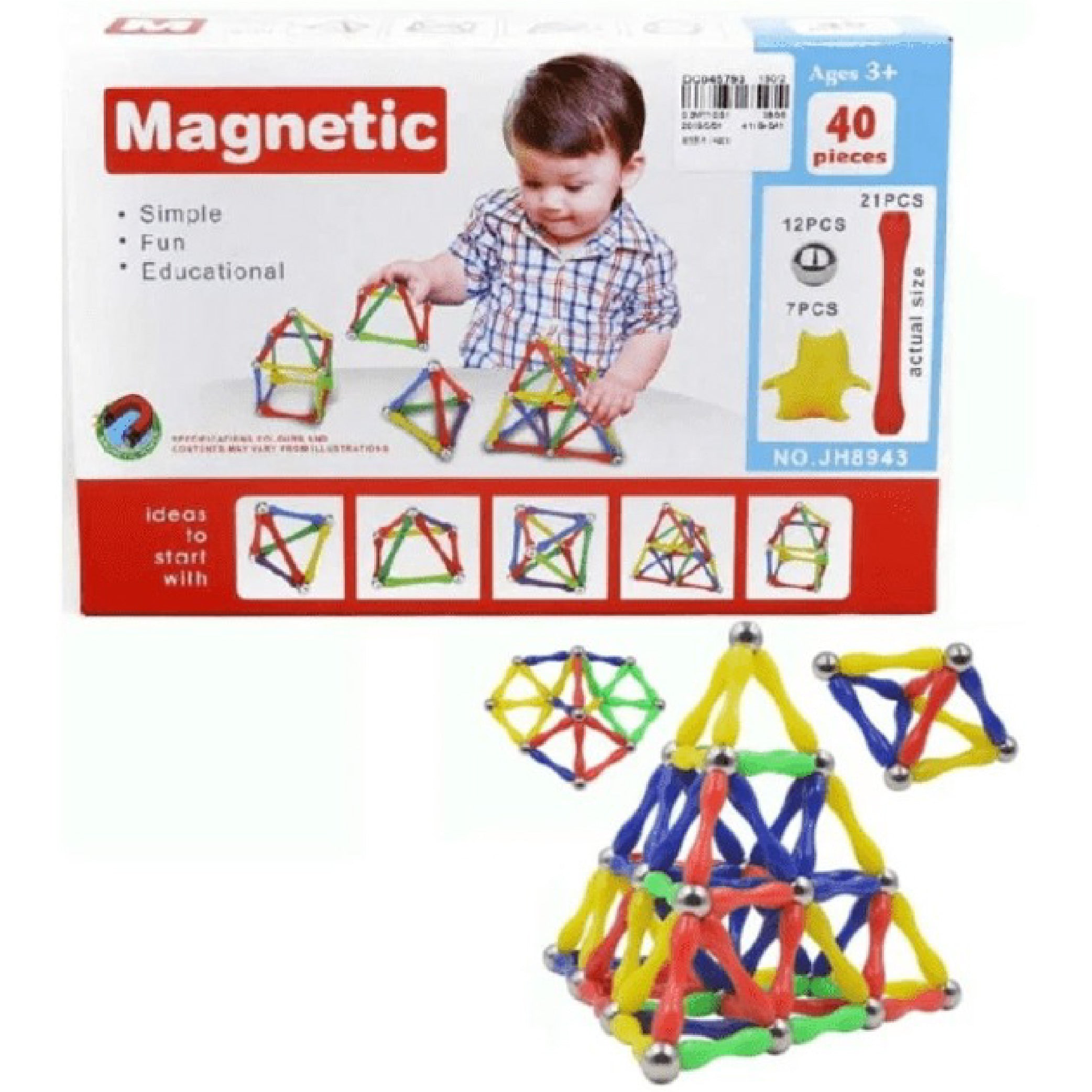 40-Piece Magnetic Building Set for Kids – Educational STEM Construction Kit