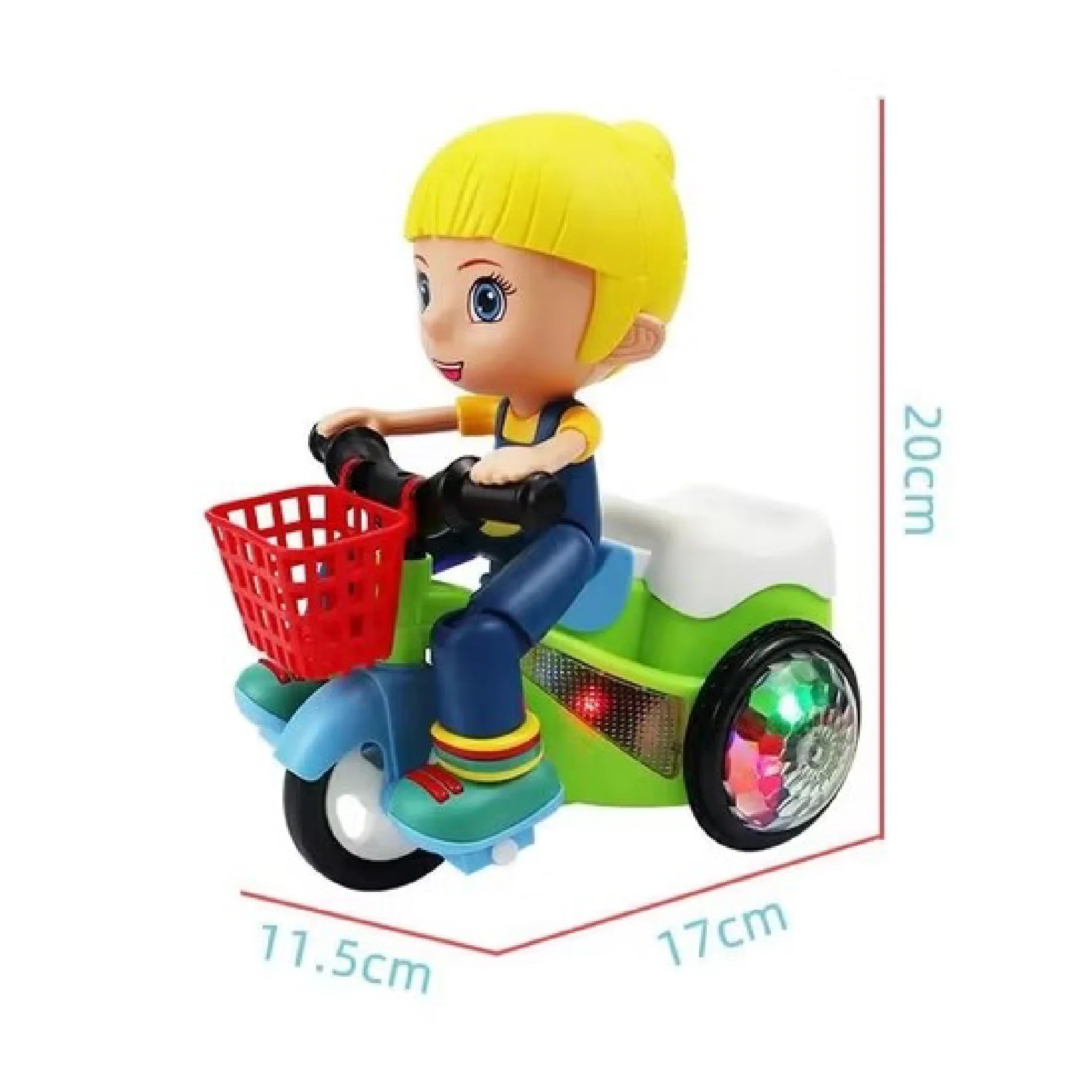 Electric Stunt Tricycle Toy Car – 360° Rotating Fun with Lights!