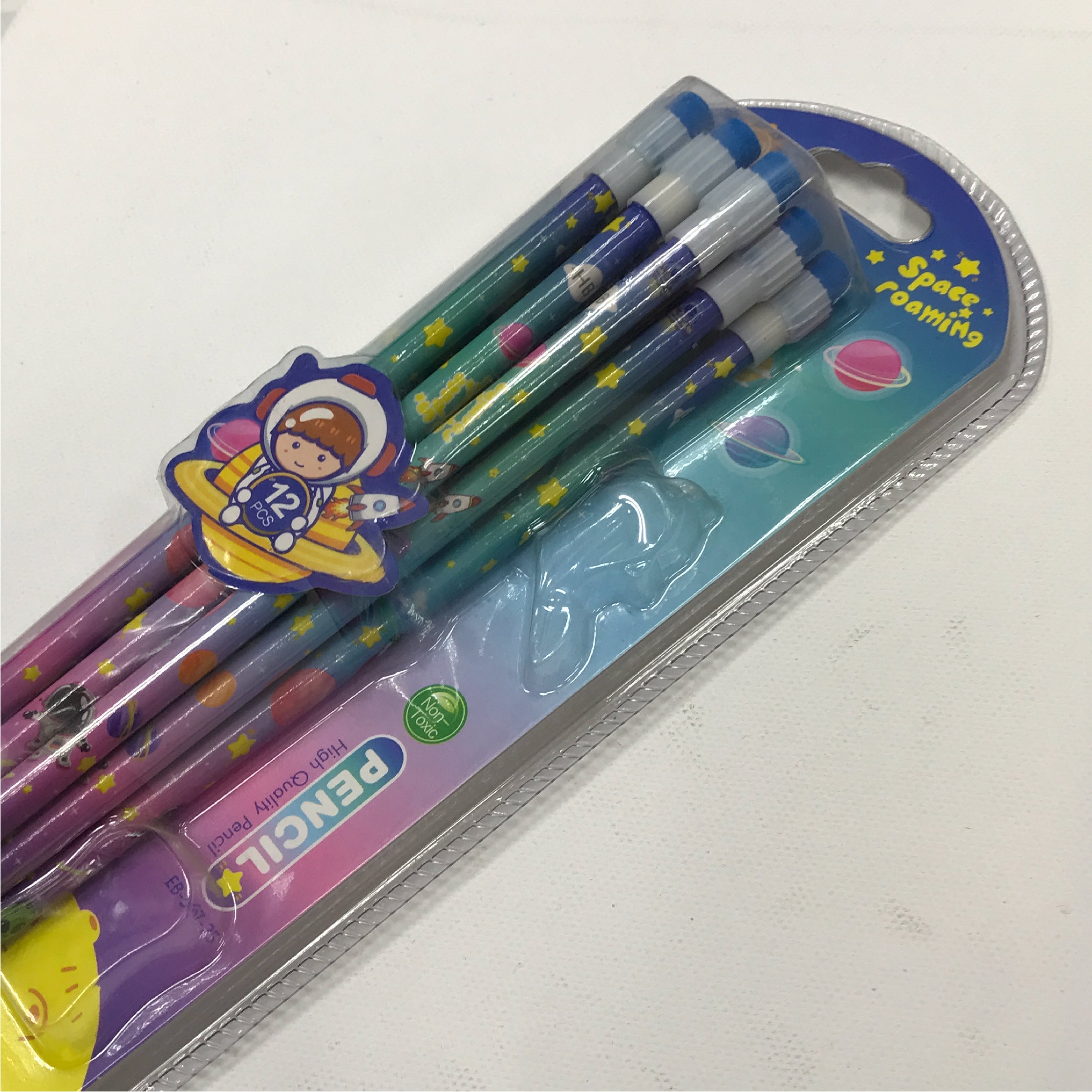 Space-Themed Colored Pencils - 12 Pack, Non-Toxic and Vibrant Design for Kids