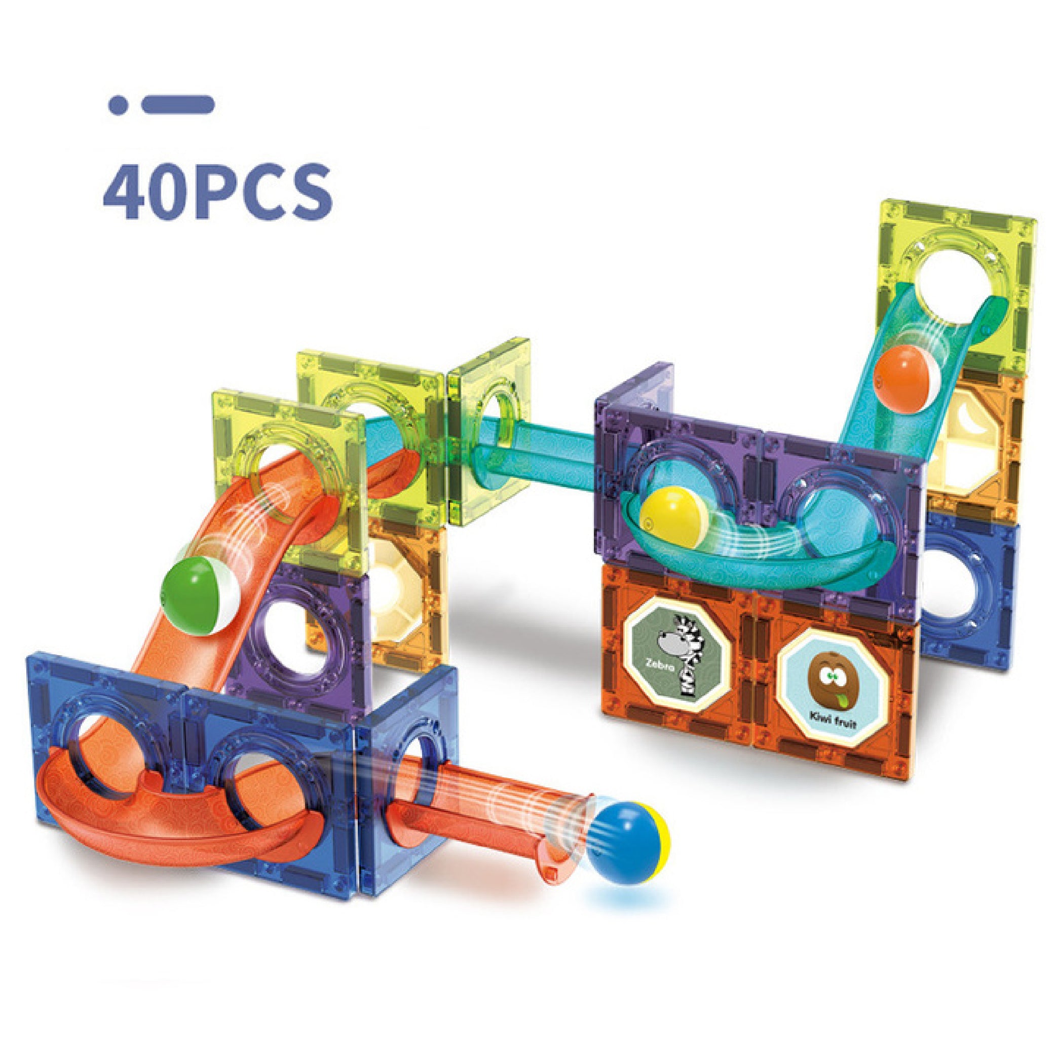 Engaging 40-Piece Magnetic Marble Run Block Set – STEM Educational Toy for Creative Building Fun