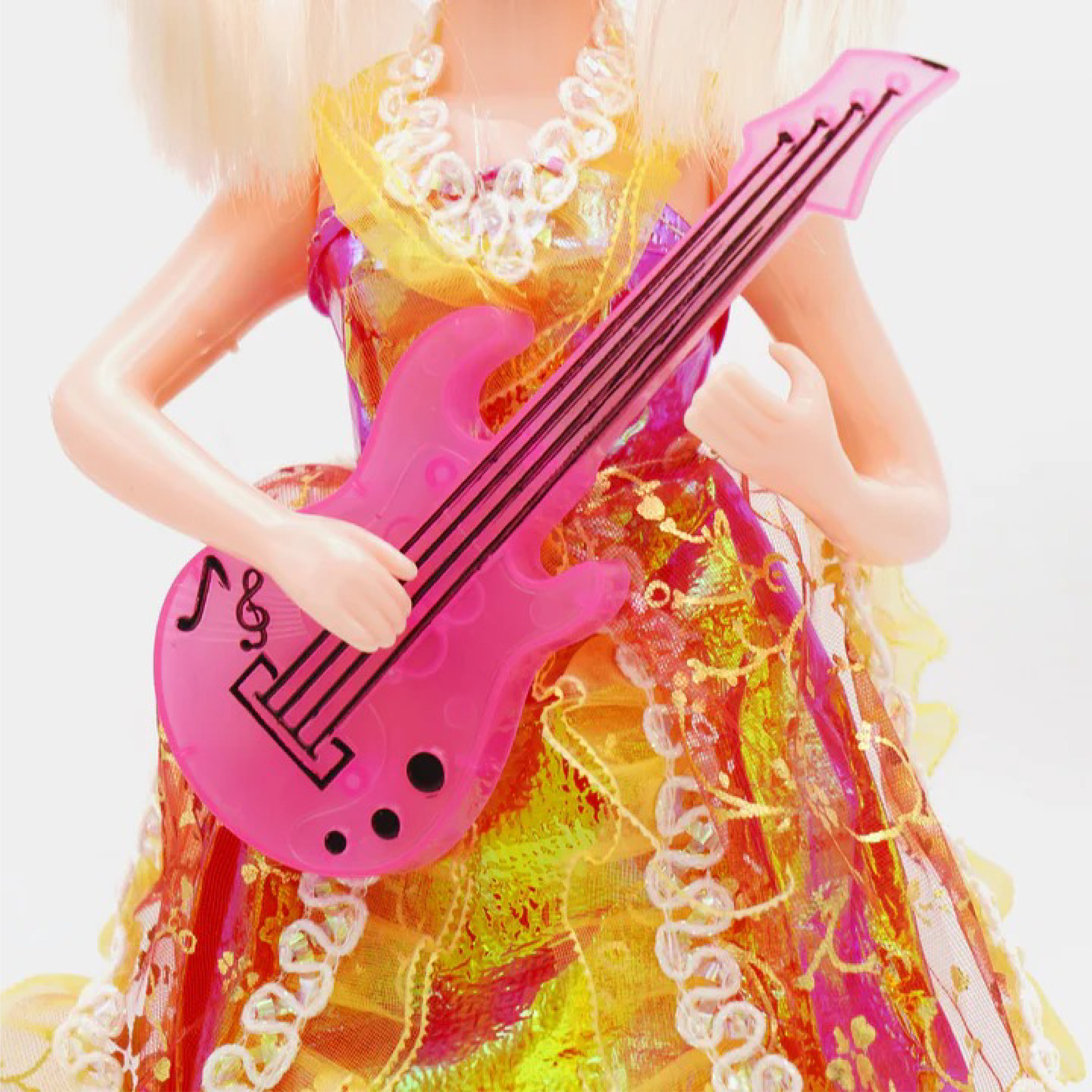 Fashion Doll with Guitar – Cute Pink Outfit and Interactive Features