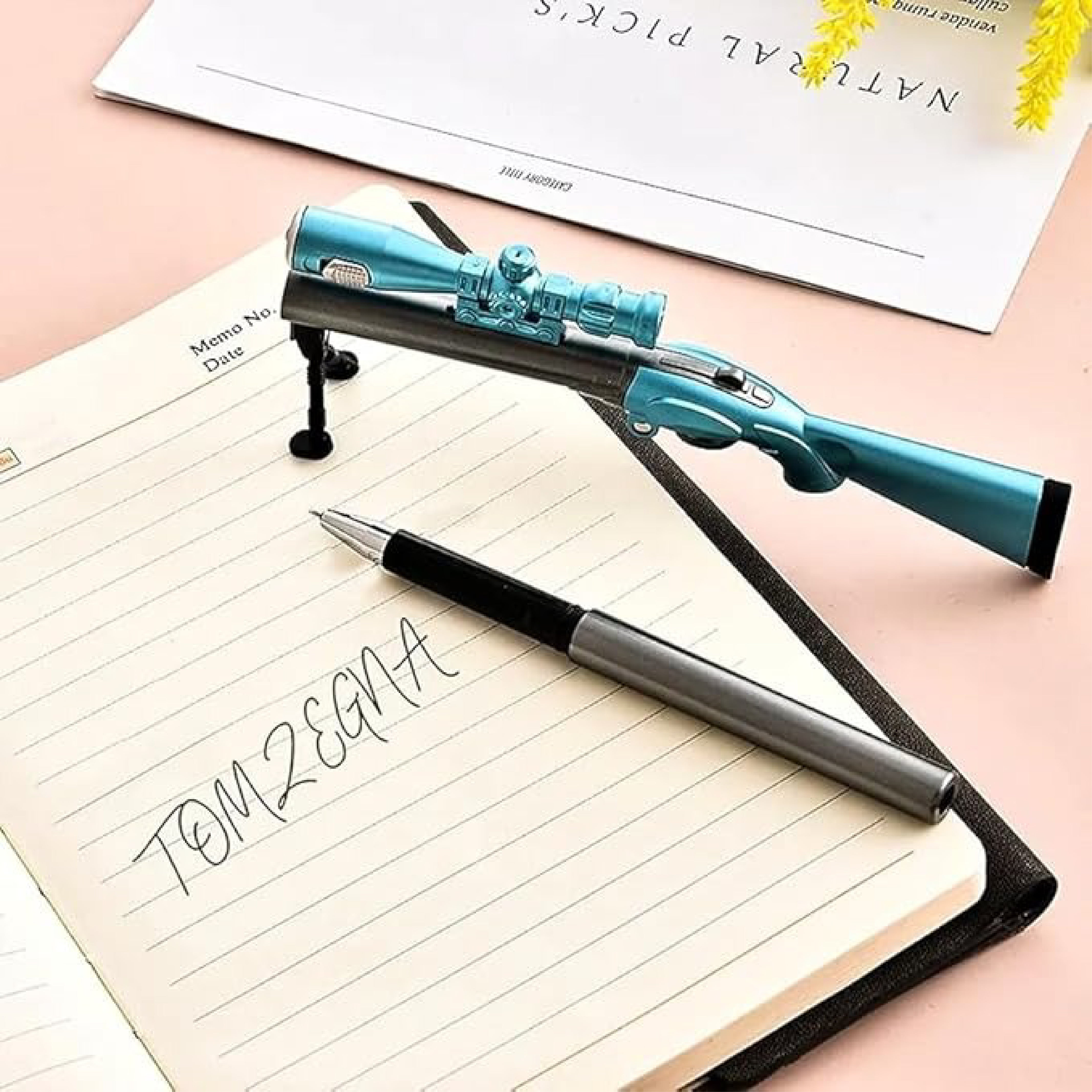 Fashion Sniper Gun Gel Pen - Black Gel Pen for Students with Random Color Accents