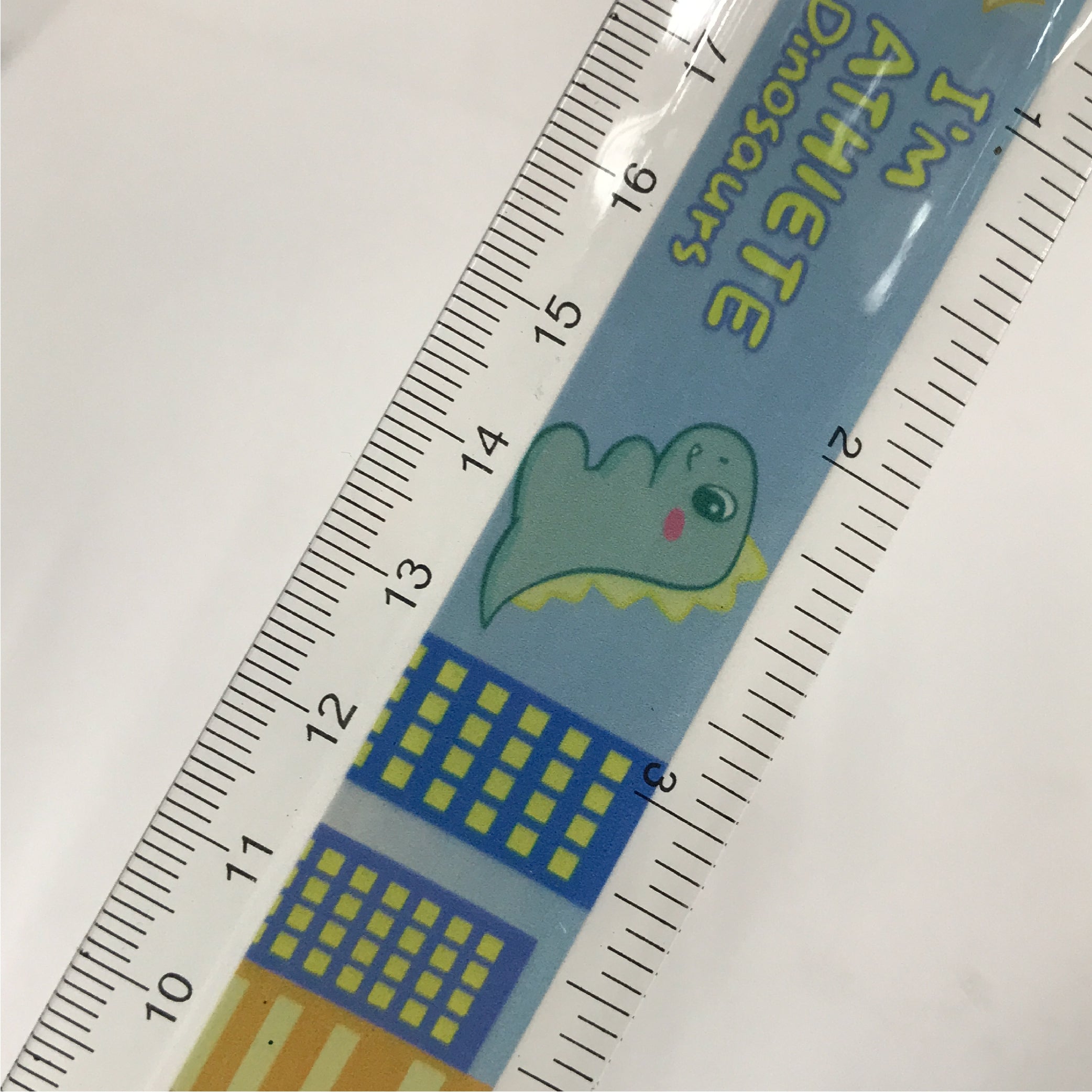 Colorful Dinosaur-Themed Ruler - 15 cm, with Fun Characters and "Have A Nice Day" Design