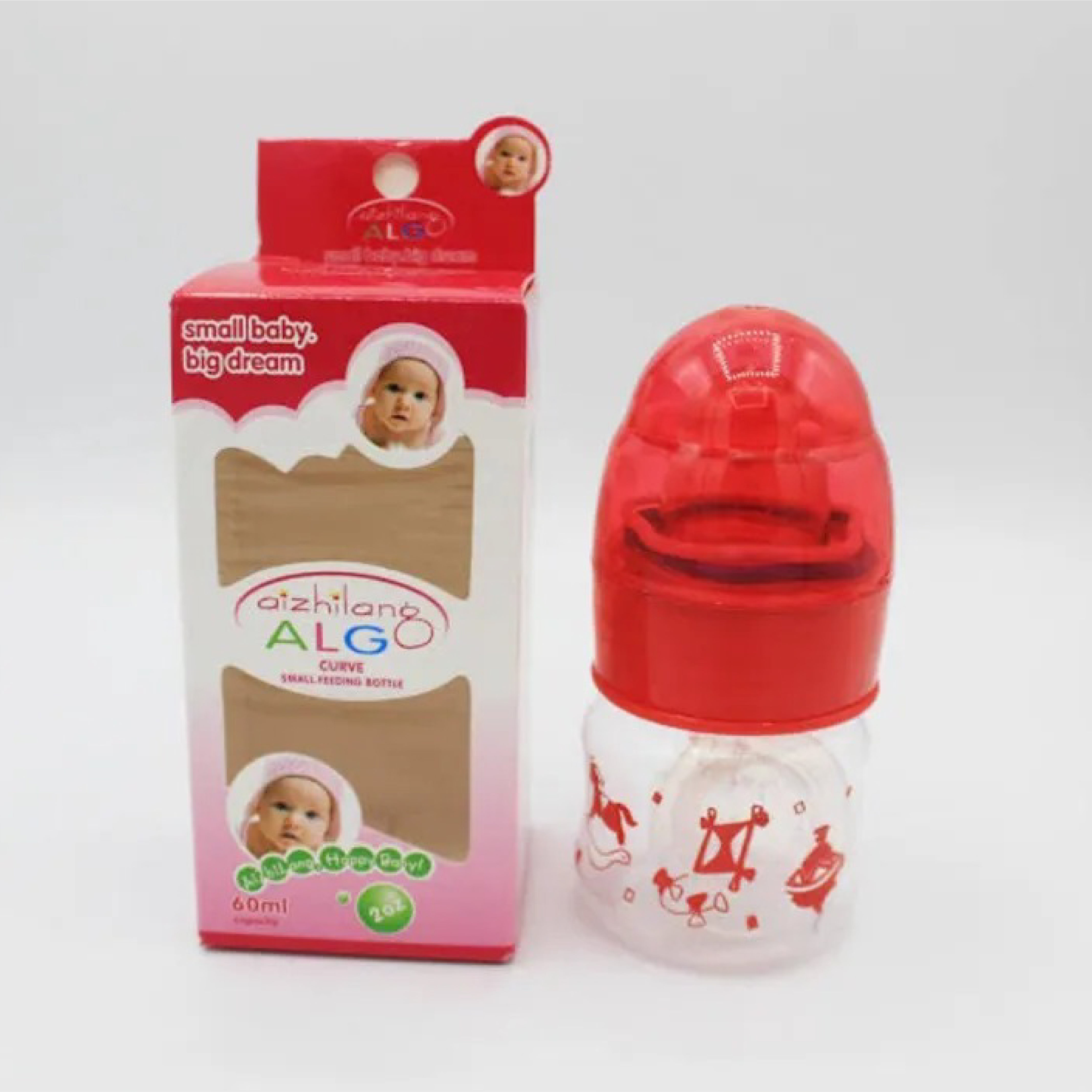 Feeder Algo 60ml Baby Feeding Bottle - Imported Plastic with Fancy Cap