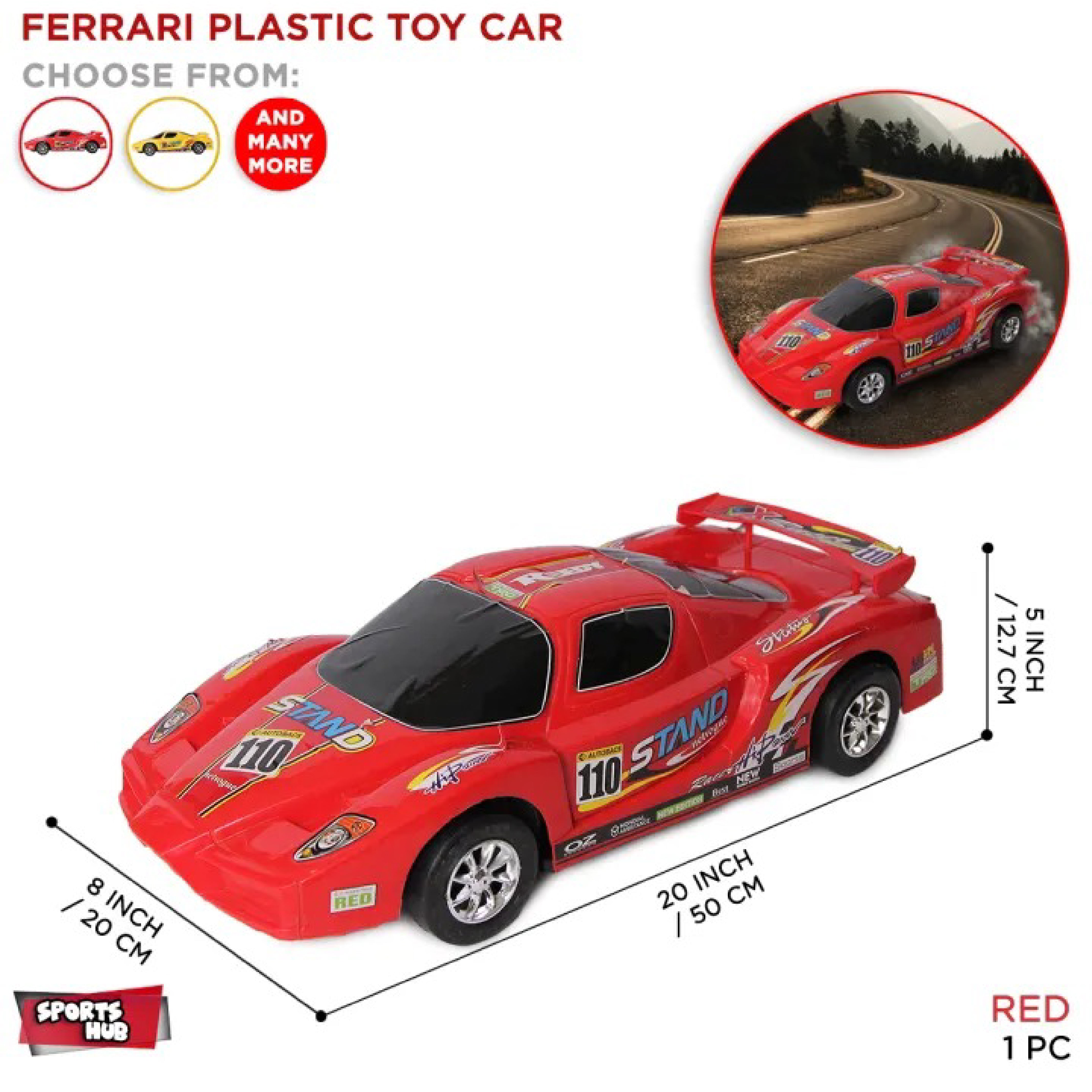 Imported Large Size Ferrari Racing Car – Premium Quality Toy for Kids