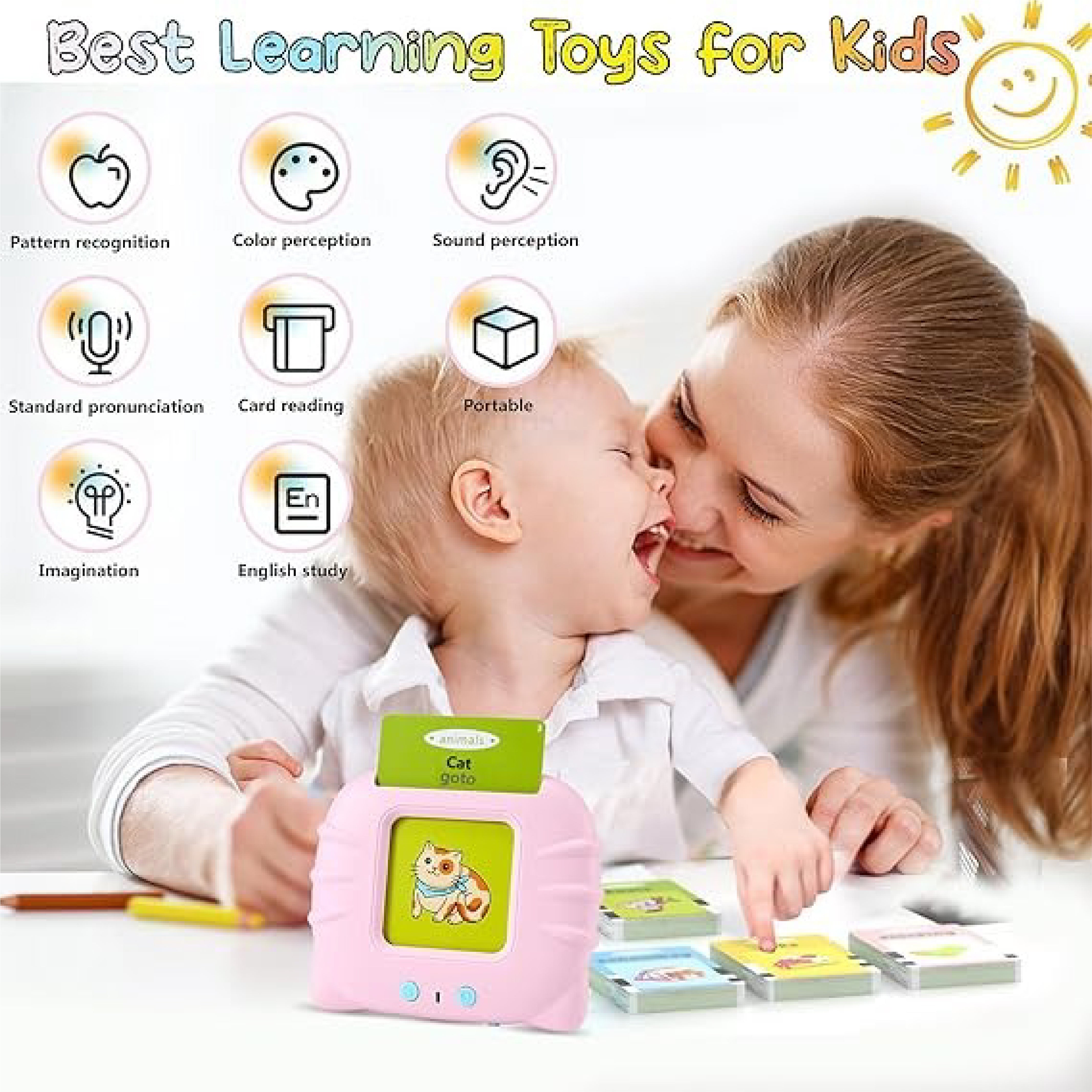 Early Education Flash Card Machine with Sound – Bilingual Learning Device for Kids