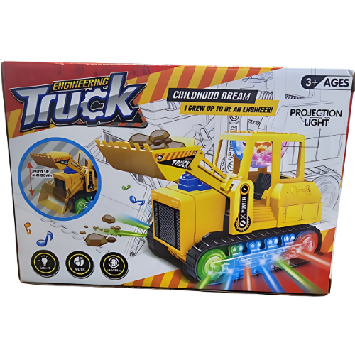 Kids Electric Excavator Toy Truck – Flashing Lights, Music & Universal Engineering Vehicle