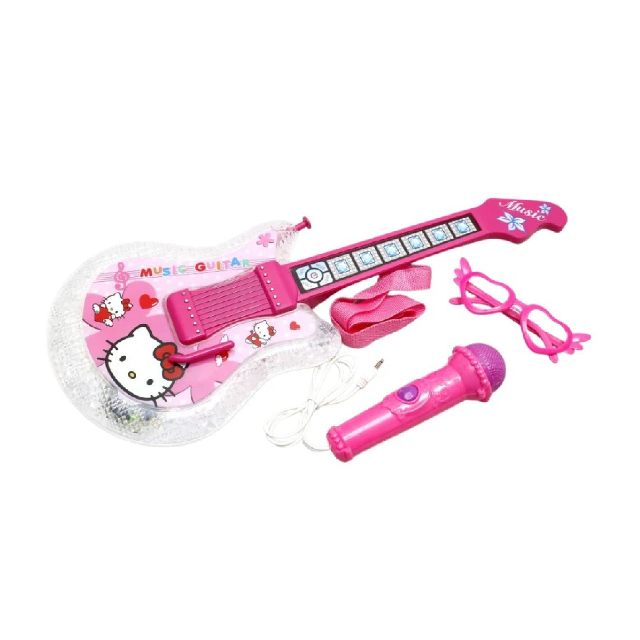 Hello Kitty Musical Guitar Toy with Flashing Lights and Microphone