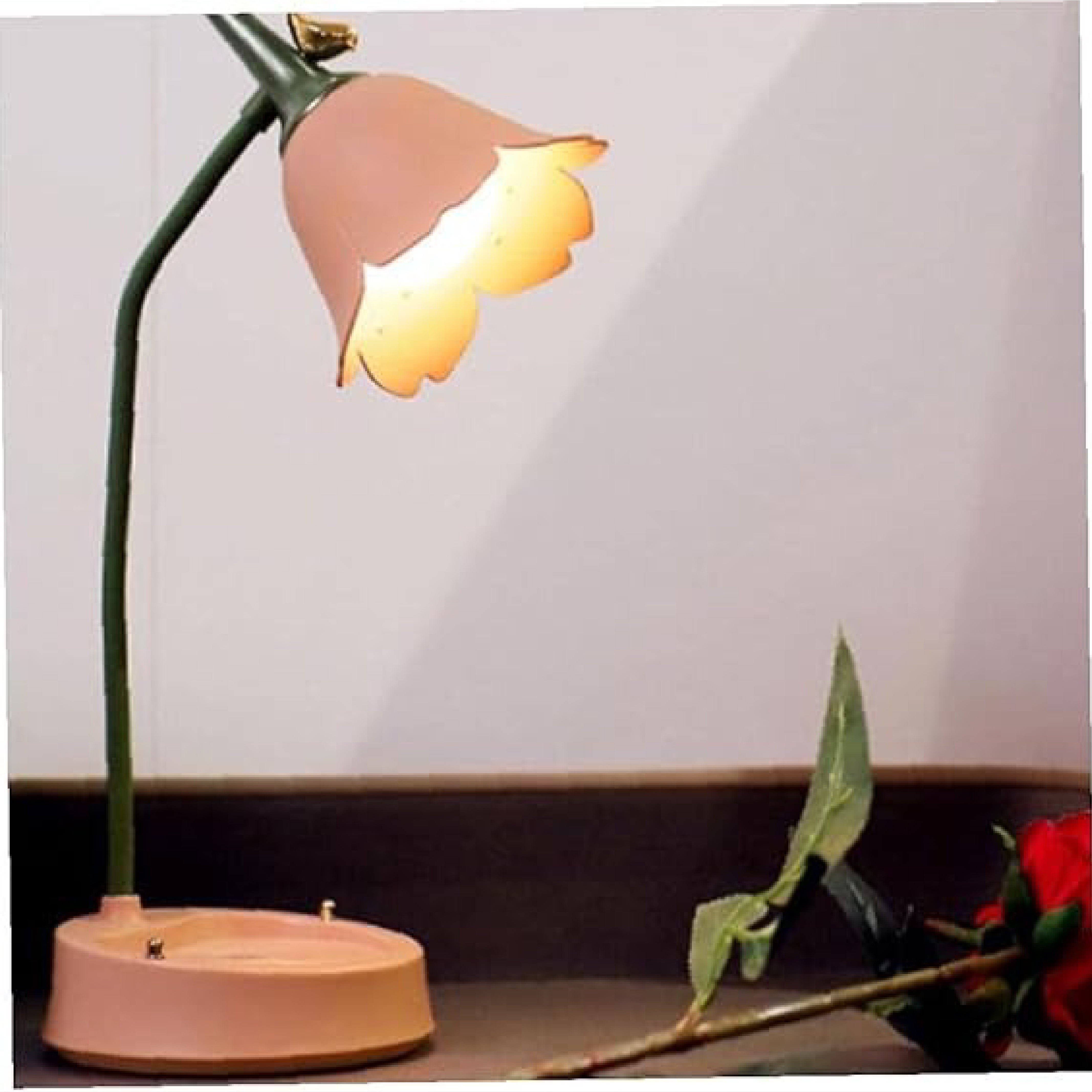 Flower LED Desk Lamp with USB - Pink Desk Light for Eye Protection and Adjustable Brightness