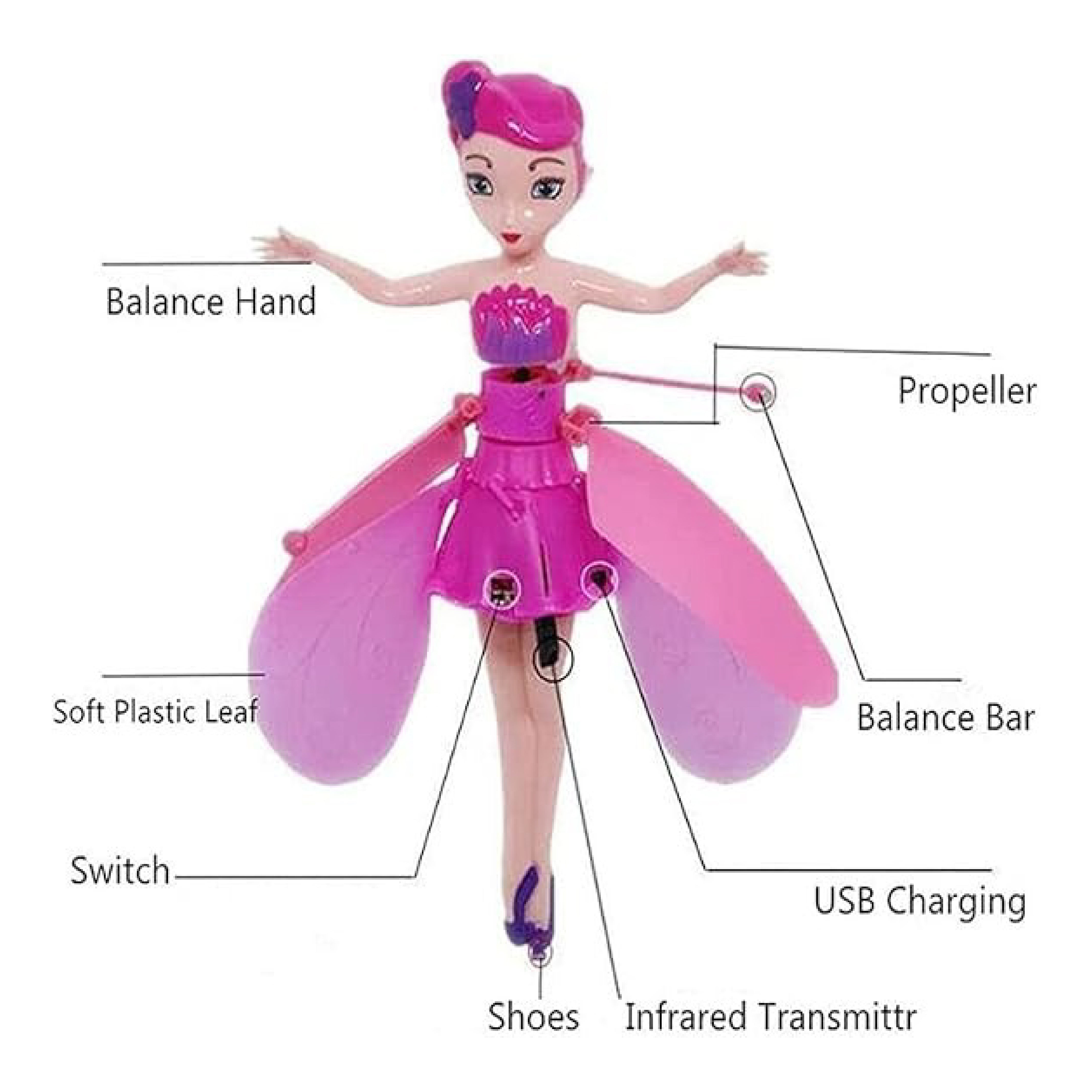 Flying Fairy Doll with Magical Wings - Infrared Induction Control Toy for Kids