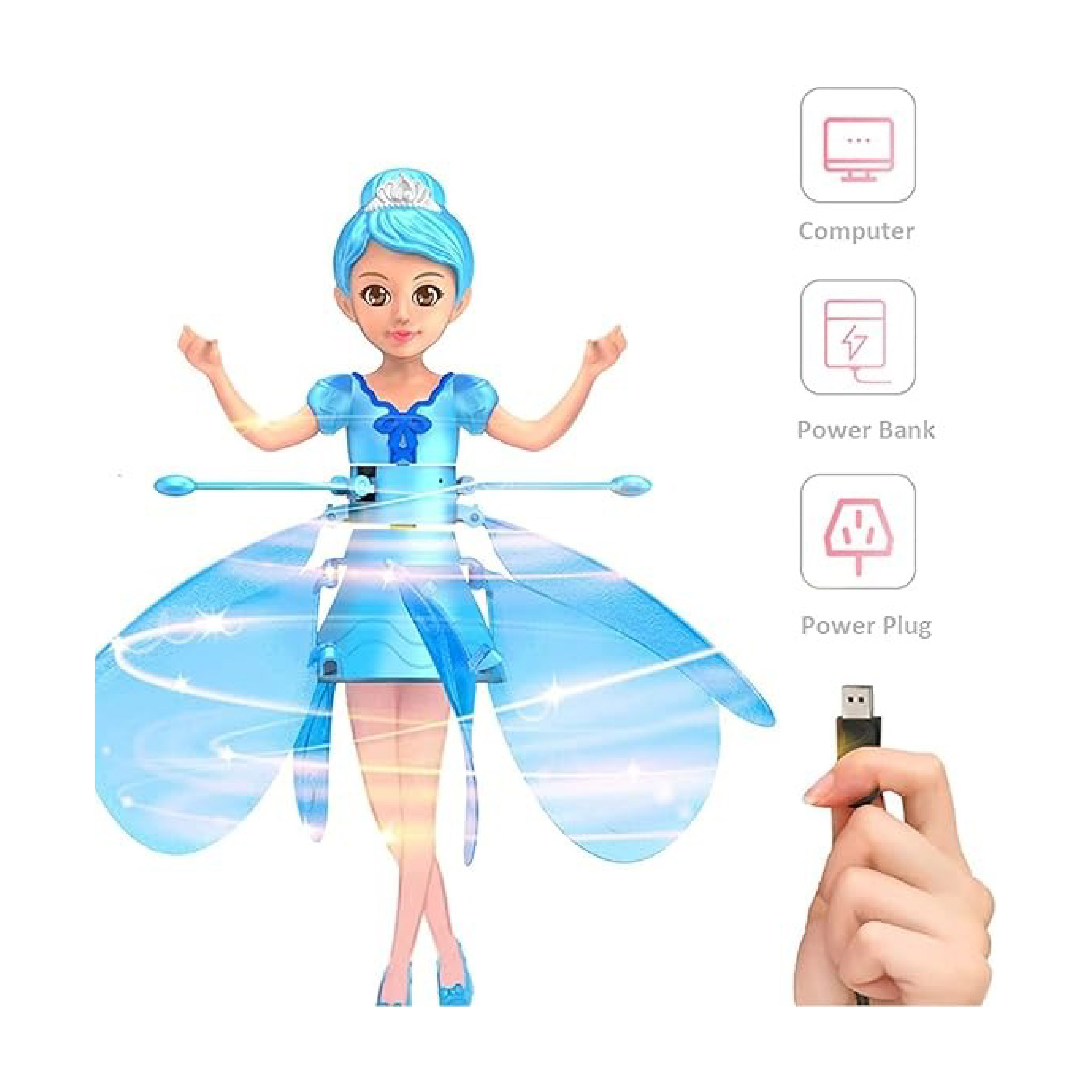 Flying Fairy Doll with Magical Wings - Infrared Induction Control Toy for Kids