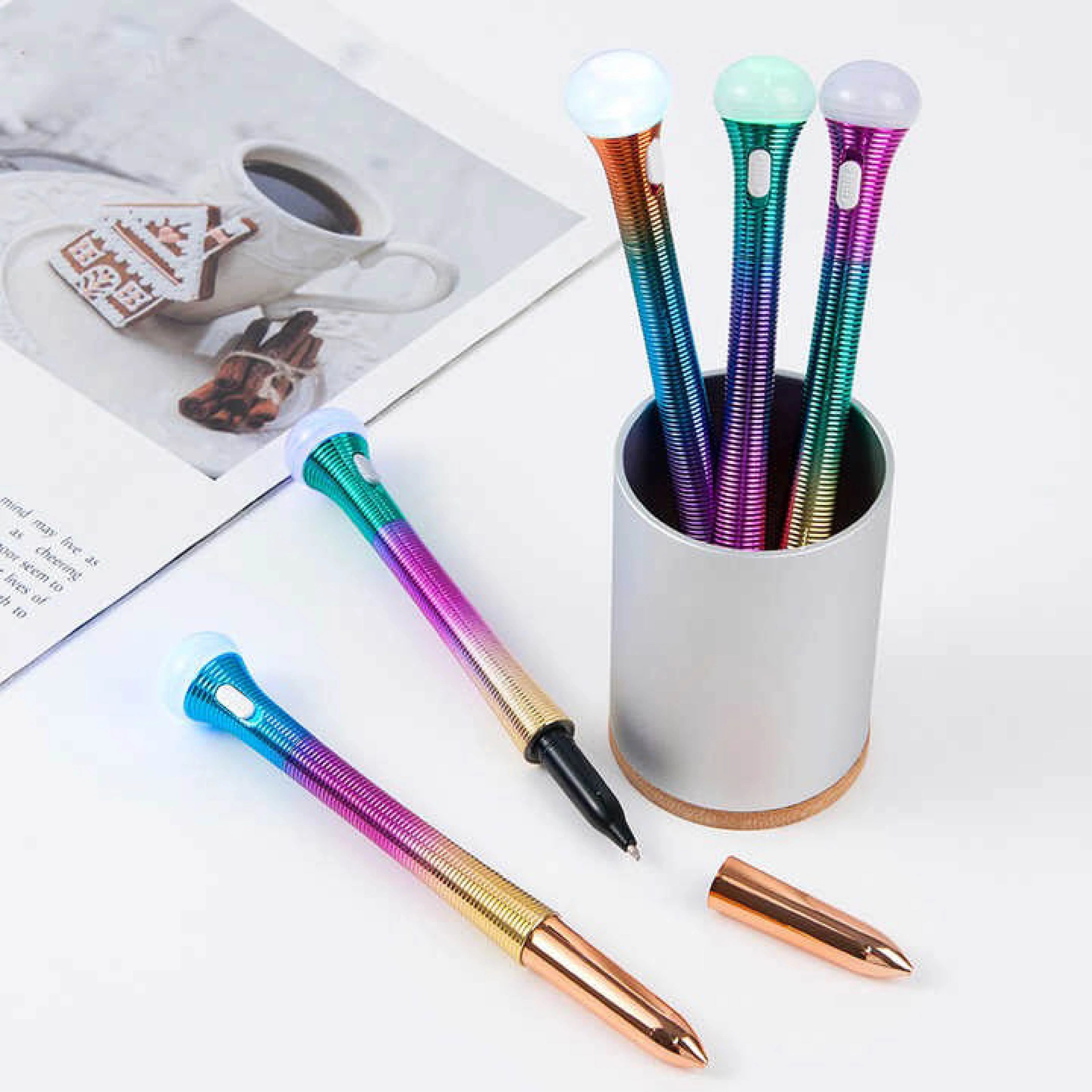 Creative Gel Pen Lamp - Flying Saucer Discoloration Colored Stationery Pen