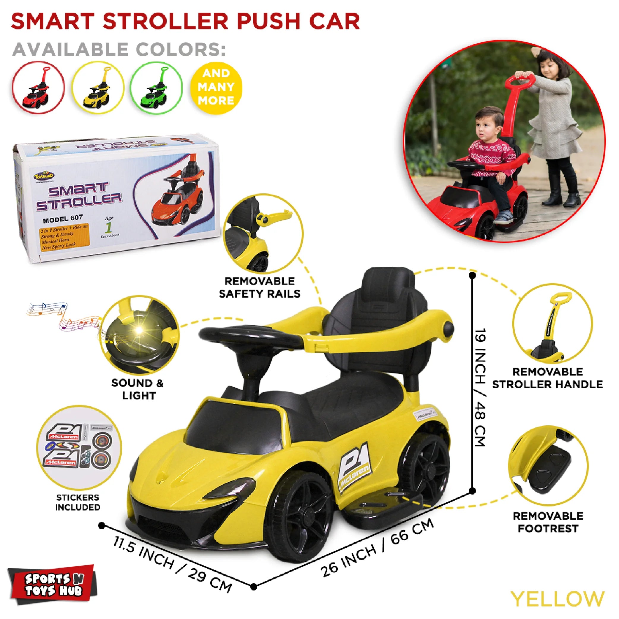 SMART Stroller Ride-On Toddler Buggy Car - Fun & Interactive Push Car!