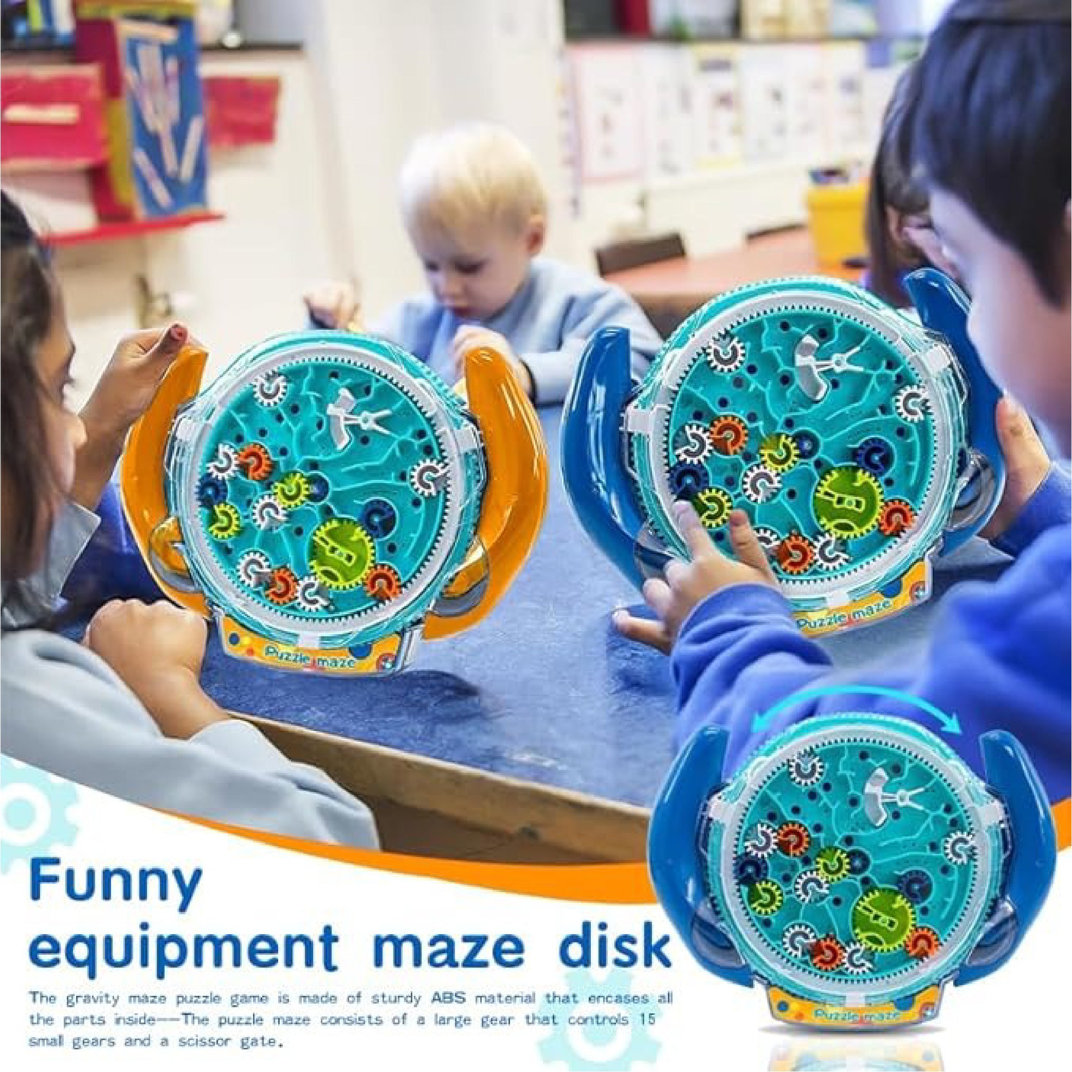 Funny Gear Puzzle Maze Disk Toy For Kids