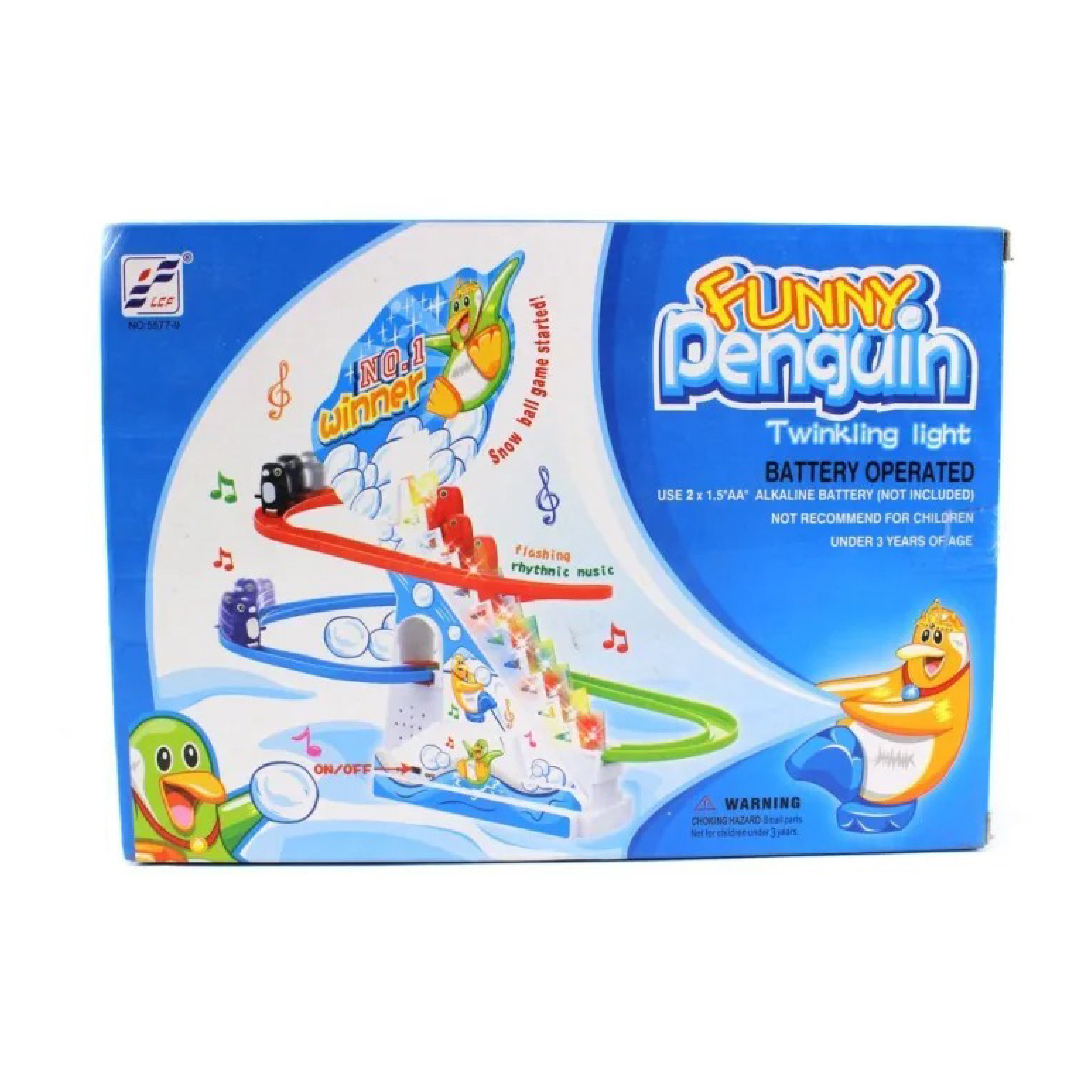 Funny Penguin Race Game - Twinkle Light Snow Ball Race Toy for Kids